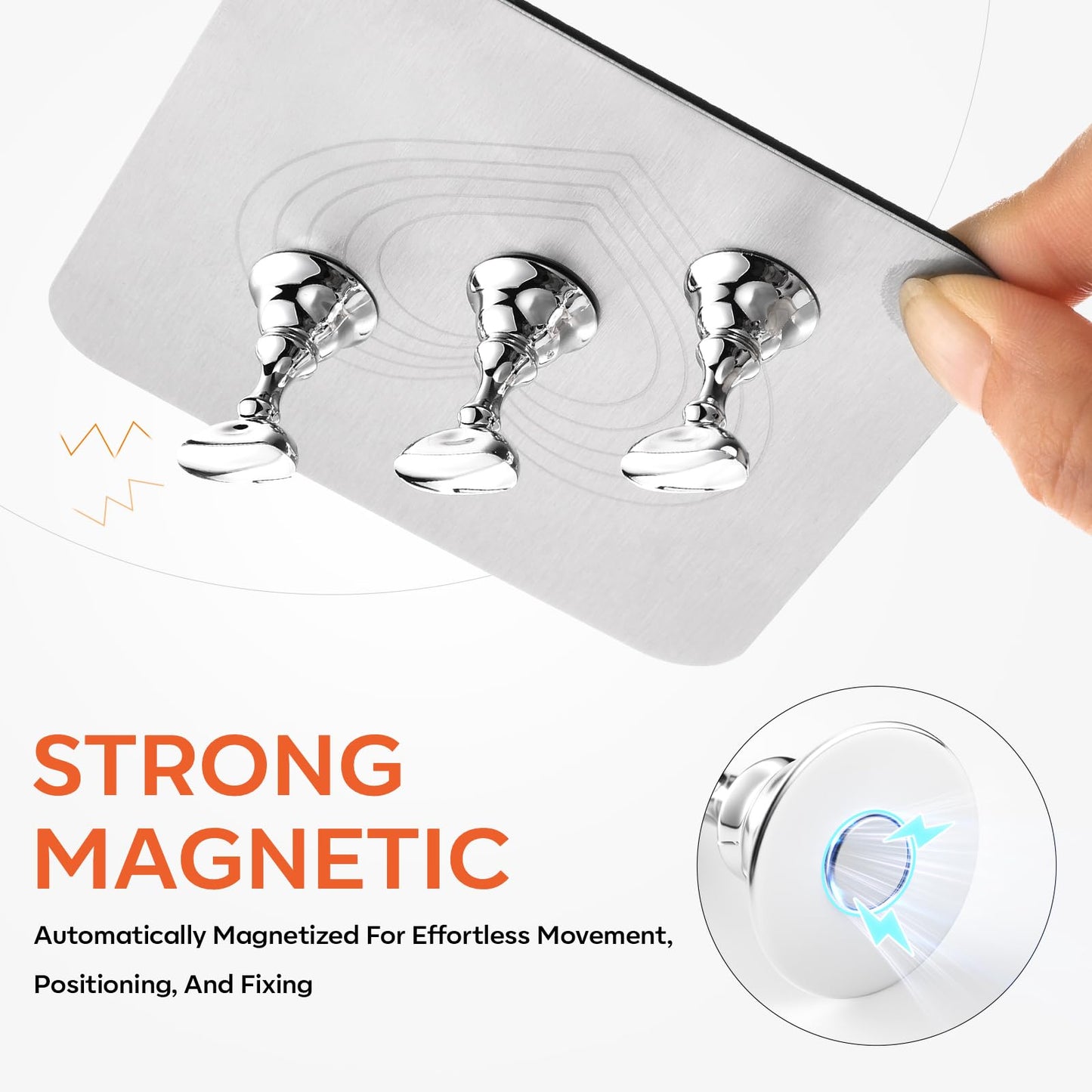 Makartt Nail Stand for Press-On Nails: Strong Magnetic, Large Flat Metal Base Holds 10 Tips at Once, Stable Holders for Nail Art Practise, Batch Painting, Design, Curing, Display, DIY Home & Salon Use