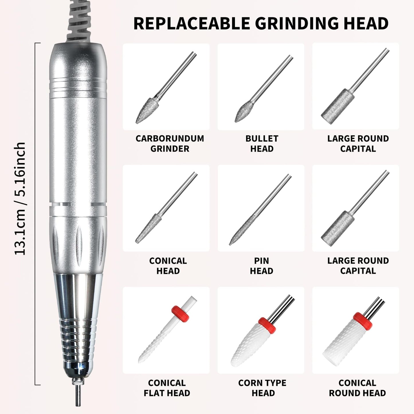 Professional Cordless Nail Drill Kits 45000RPM Electric Nail File for Acrylic Nails Removing and Polishing Gel Nails Lightweight and Easy to Use Ideal for Home and Salon Manicure Pedicure (Pink)