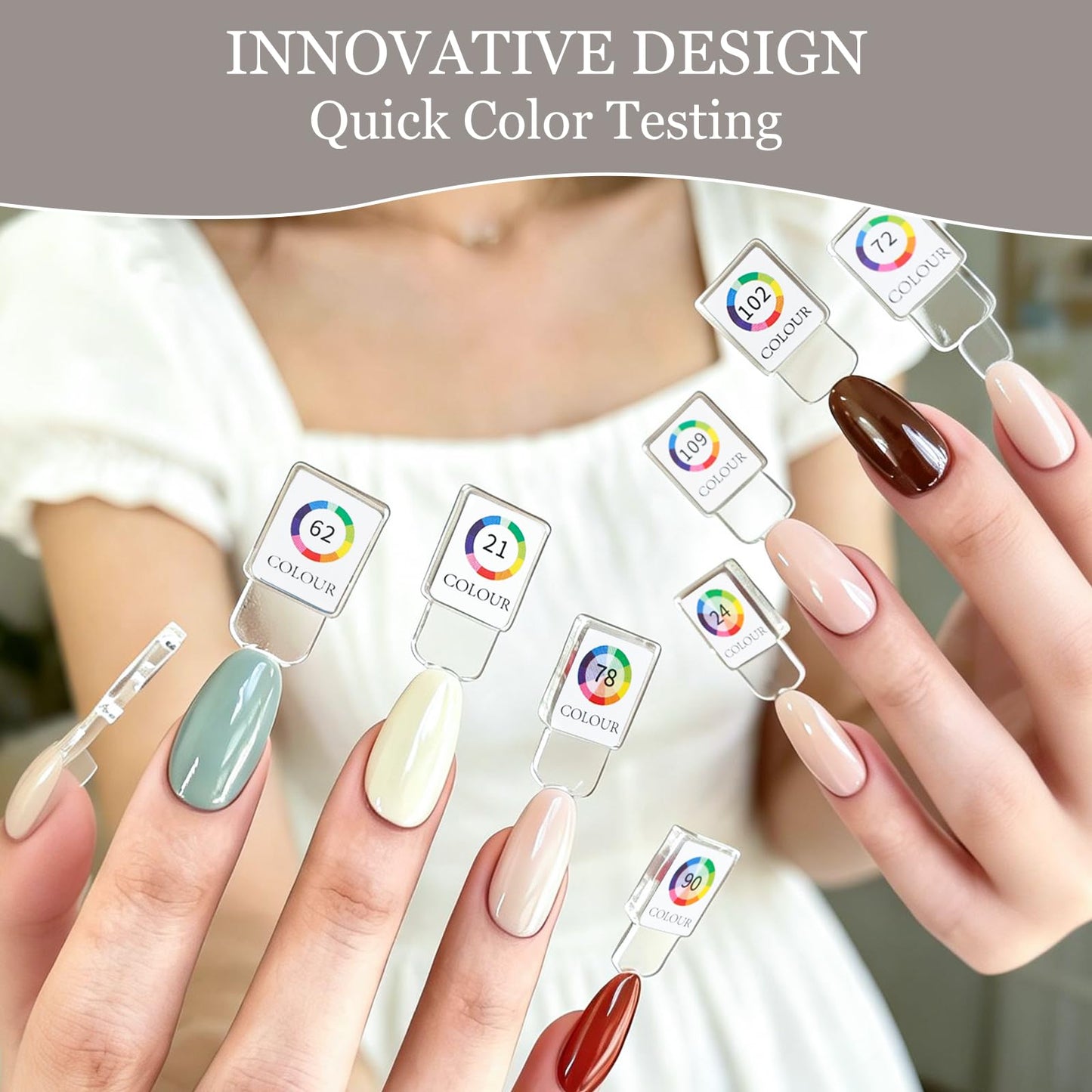 C12rtive 75 Magnetic Nail Color Display Board,96 PCS Magnetic Nail Tips with 1-200 Number Stickers,Professional Manicure Color Chart Swatches Book(Grey)