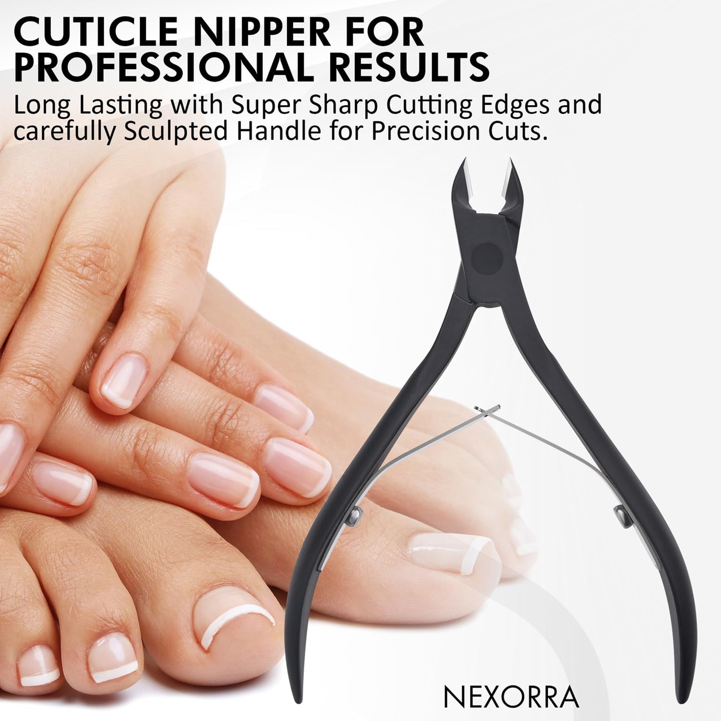 Nexorra Premium Sharp Cuticle Nipper Cuticle Cutter and Nail Cuticle Trimmer for Salon Manicure, Pedicure and Ingrown Toenail Care, Ideal for Precise Cuticle Removal and Dead Skin Trimming.