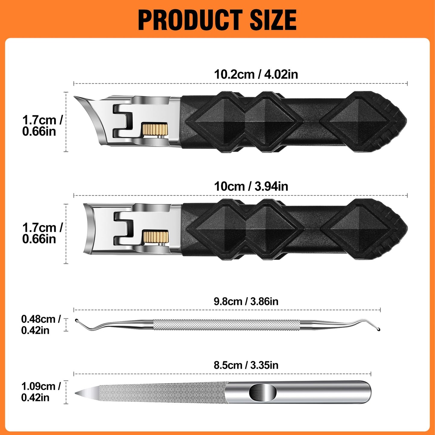 2026 Toenail Clippers for Thick Toenails, Wide Jaw Opening Toe Nail Clippers for Men, Heavy Duty Ingrown Toenail Clippers Nail Clippers, Ultra Sharp Slanted Nail Cutters with Long Handle