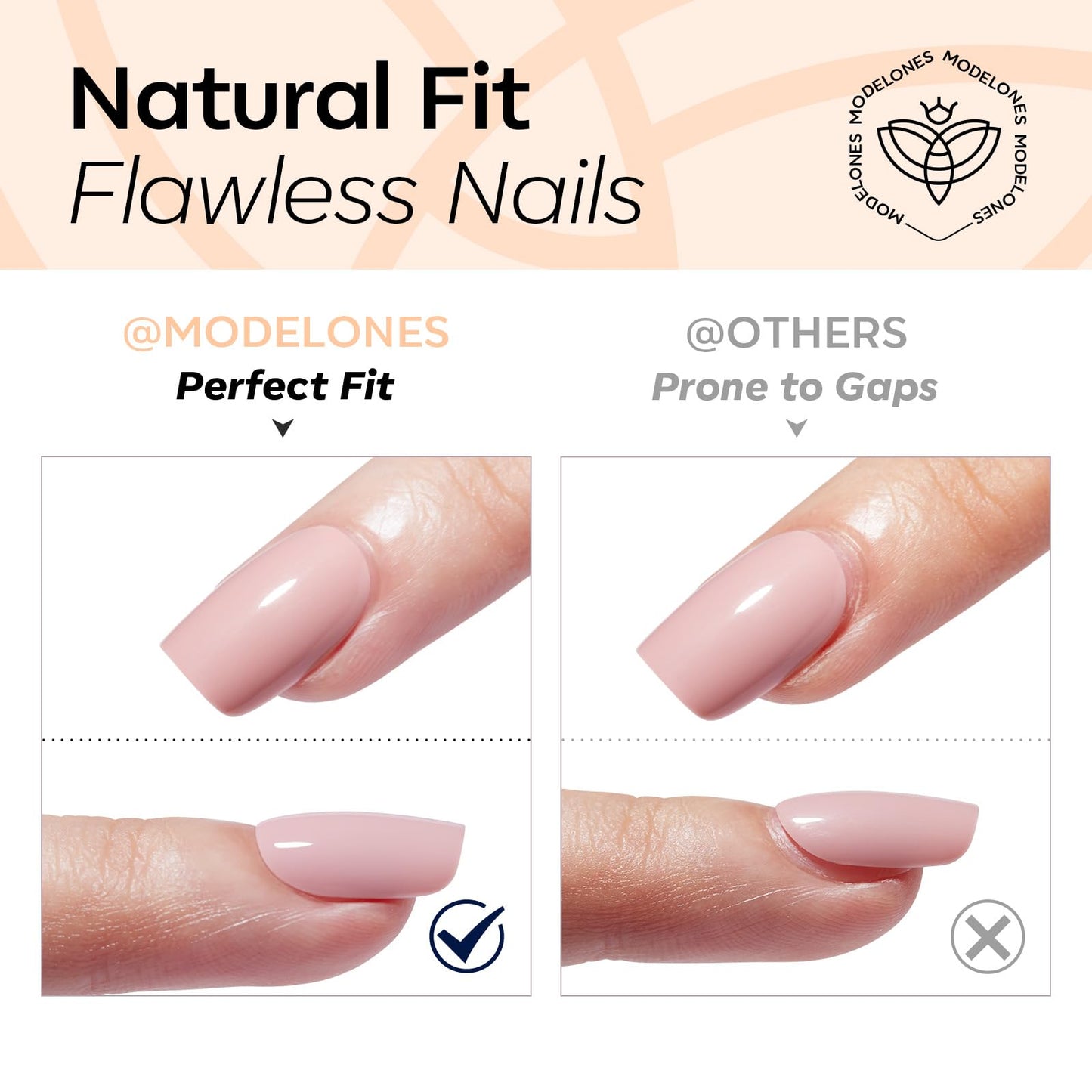 Modelones Extra Short Press on Nails,Sheer White Semi-Transparent Squoval Fake Nails, Reusable Nail Kit with Nail Glue Adhesive Tabs Mini Nail File, Nails Press Ons 32Pcs 16 Sizes, Women Girl Gift