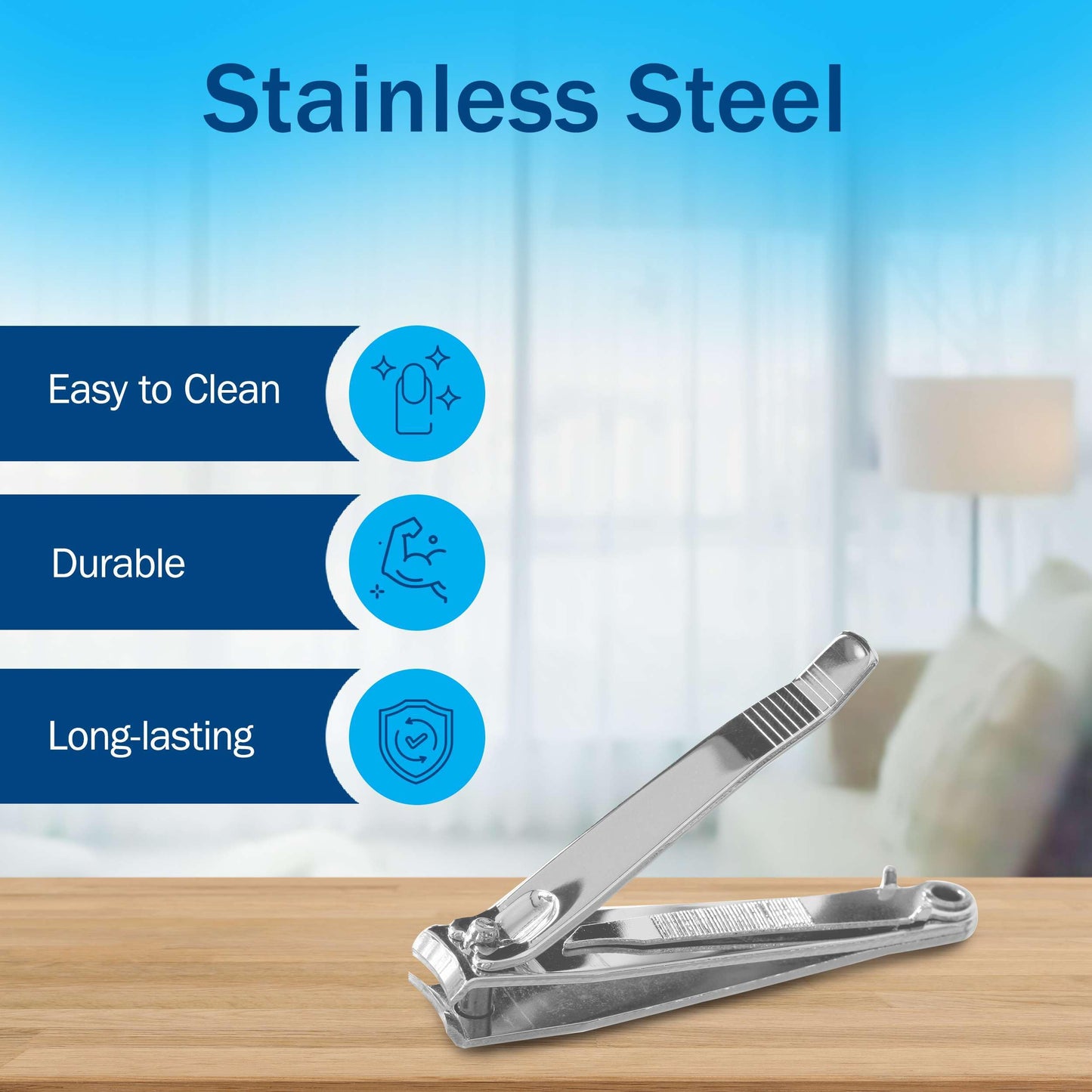 Toe Nail Clippers for Men and Women - 12 Stainless Steel Toenail Clippers with Nail File - Cuts, Shapes, and Smooths - Good for Salons, Homes, Medical Facilities, and More