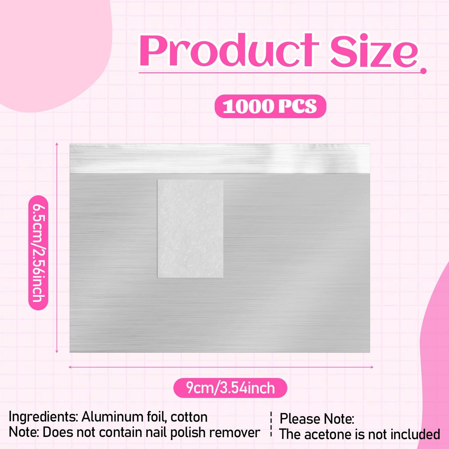 SHENLIU 1000Pcs Nail Polish Remover Foil Wraps Soak Off Foils Pads Gel Nail Polish Removal Tool Kit for Professional Salon & Home Use with Lint-Free Lager Cotton Pad