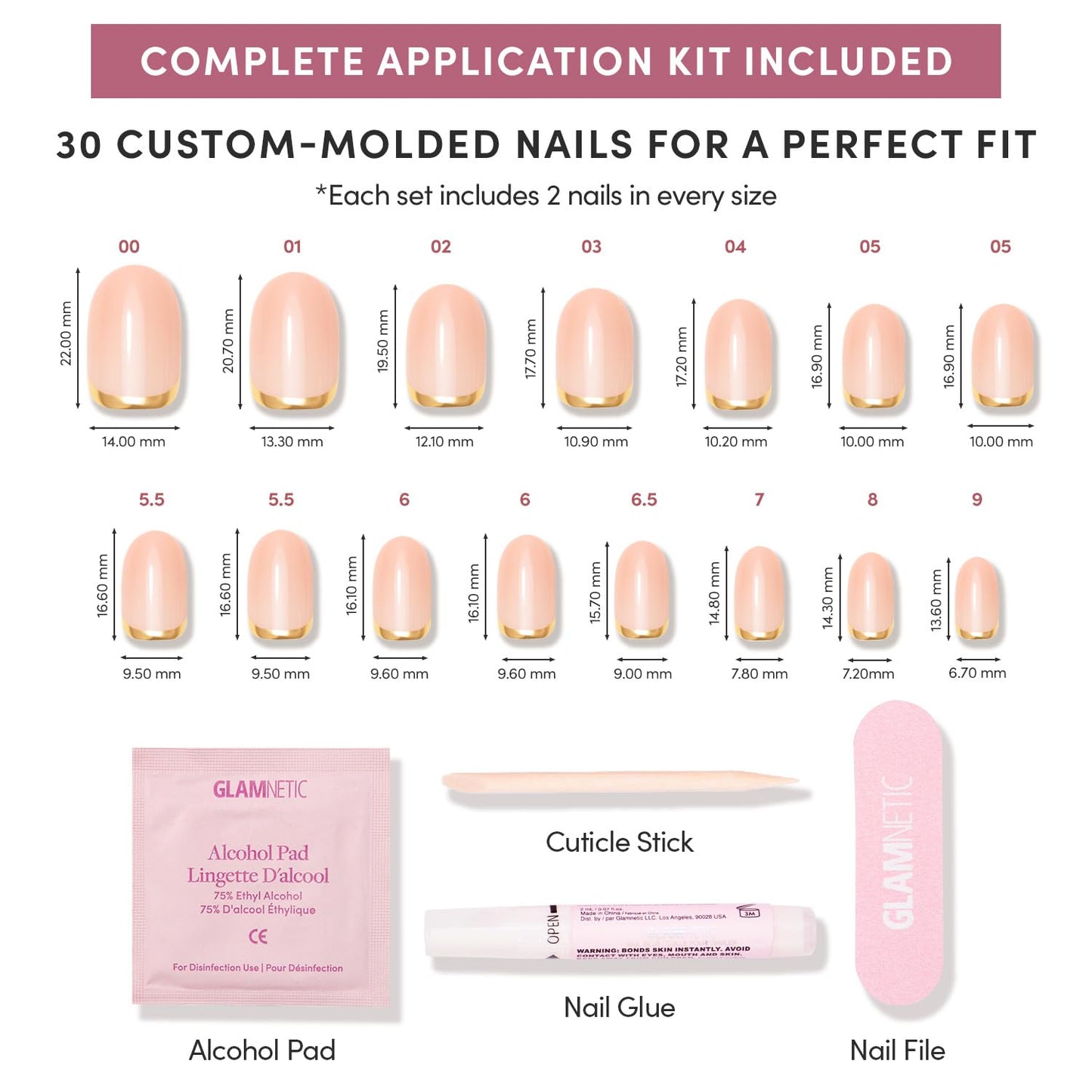 Harry Potter™ x Glamnetic Press-On Nails Bundle - Rowena Ravenclaw™, Goal Digger & Fairy Dust | Short Oval Fake Nails with Velvet Gradient Tips & Rose Gold Graphic, Officially Licensed | Glossy, Semi-