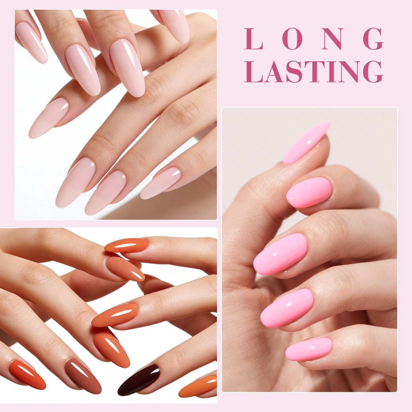 CANNI 9ml Gel Nail Polish Set, 6 Elegant Shades HEMA-Free Pink Nude Coral Rose, Long-Lasting Manicure Kit for Salon & DIY Use