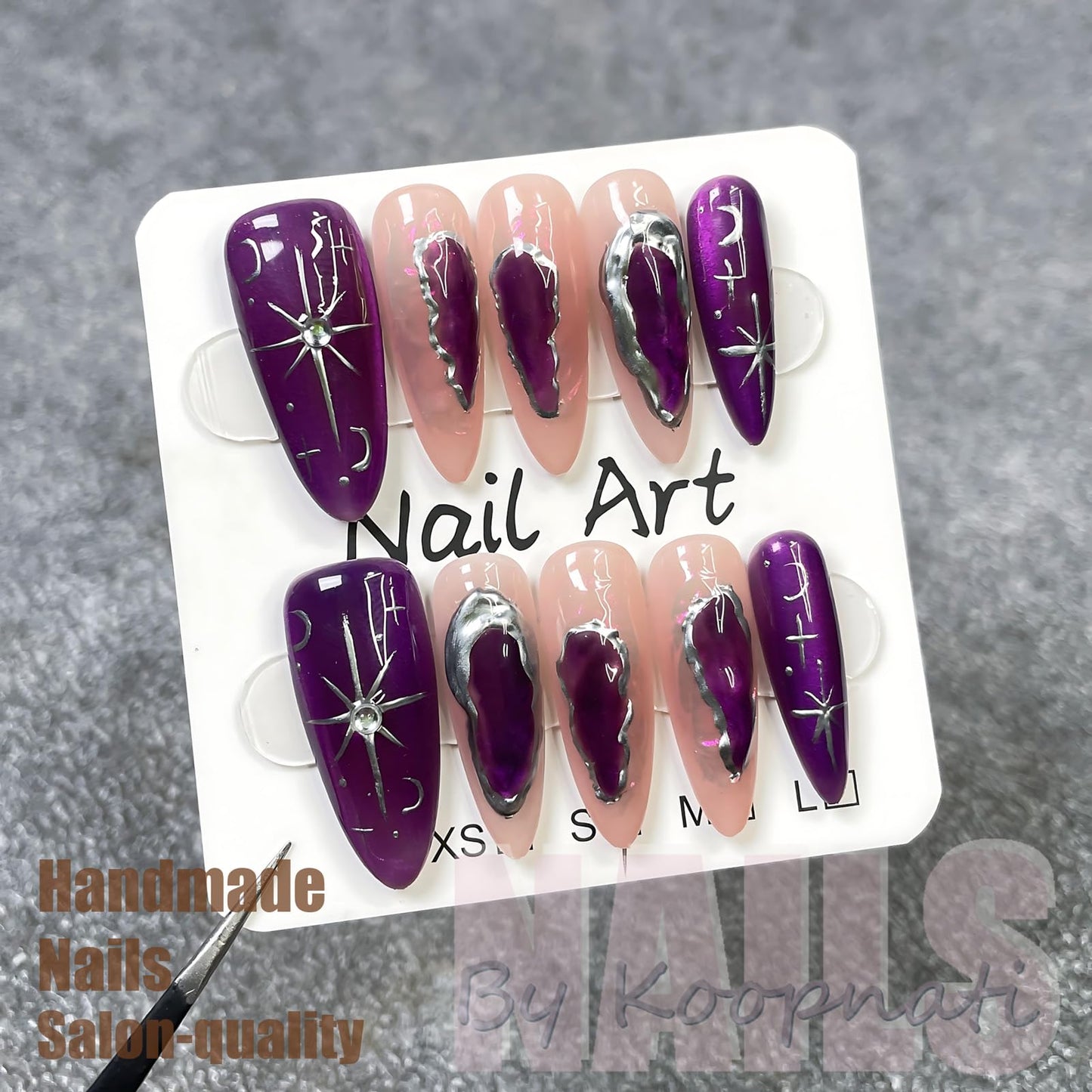 Handmade Press On Nails Short Almond White Homemade Press On Nails French Tip With 3D Design Fake Nail Art For Women M