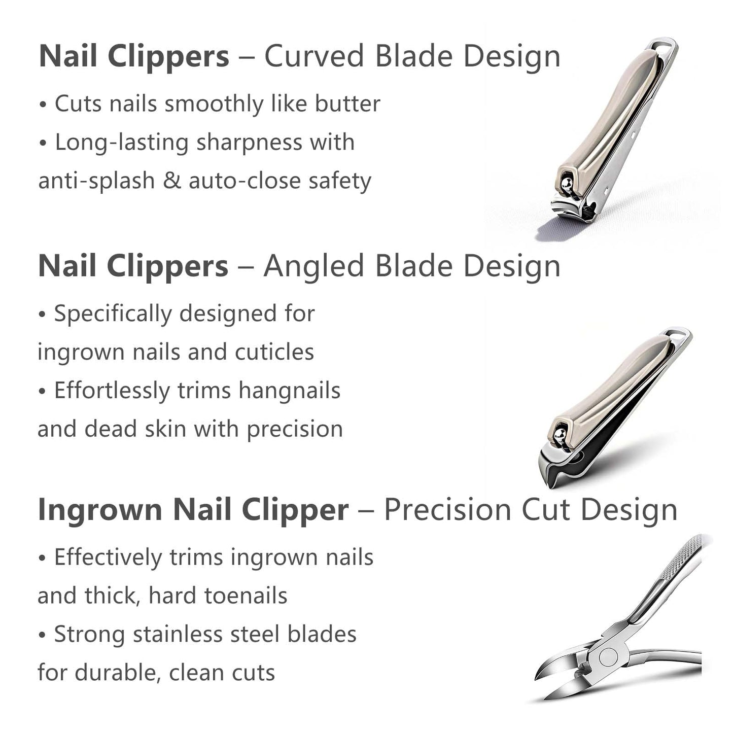 13-Piece Manicure Set, Stainless Steel Nail Clippers Kit with Leather Case, Manicure & Pedicure Nail Care Tools for Women & Men, Portable for Travel & Gift
