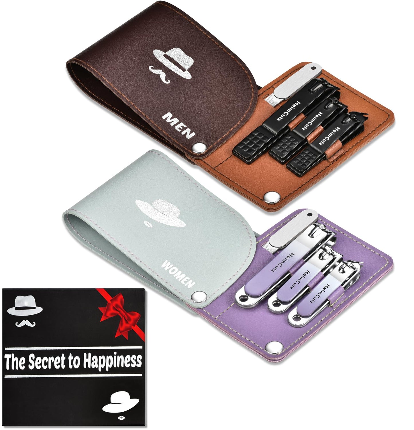 Nail Fingernail Toenail Clippers Set - Separate Personal Nail Cutter Set for Men and Women, Travel Finger Nail Clippers Adult Toe Nail Clipper Kit, Wedding Gifts Idea Engagement Gifts for Couples