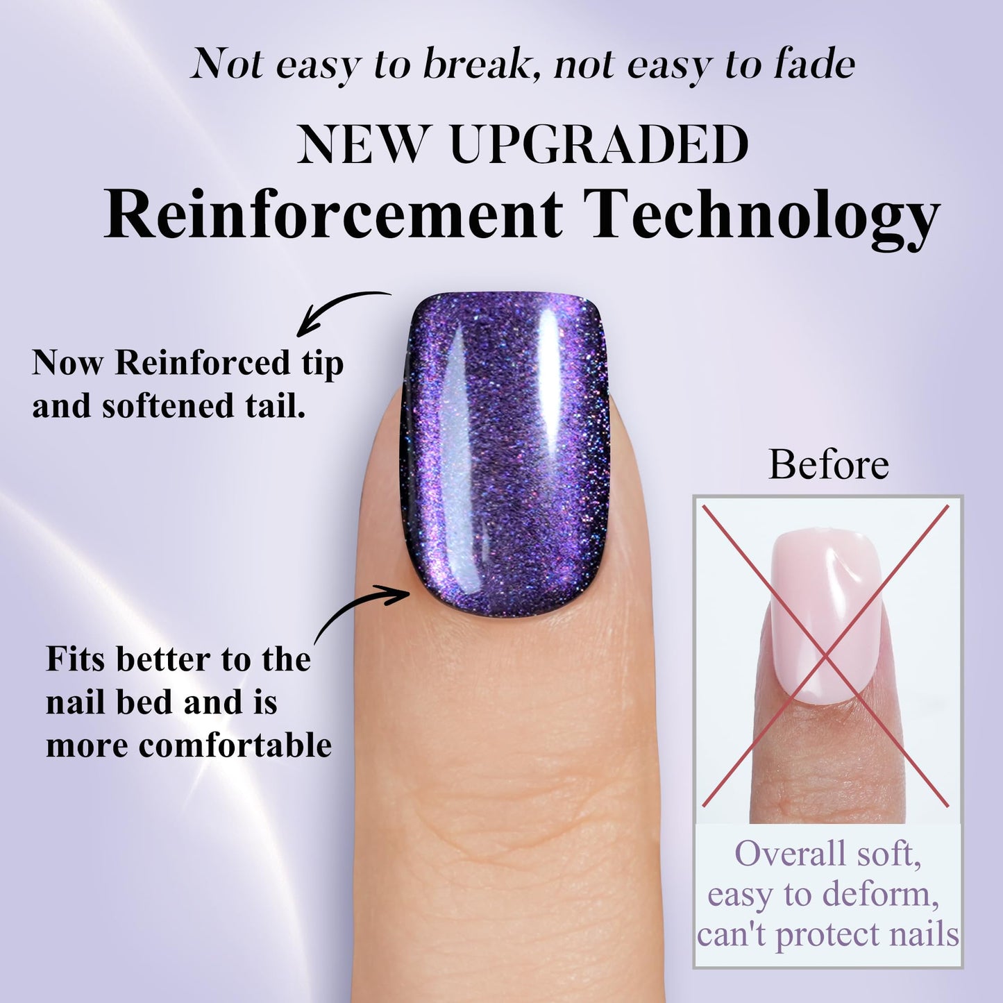 Two cat eye press-on nail sets