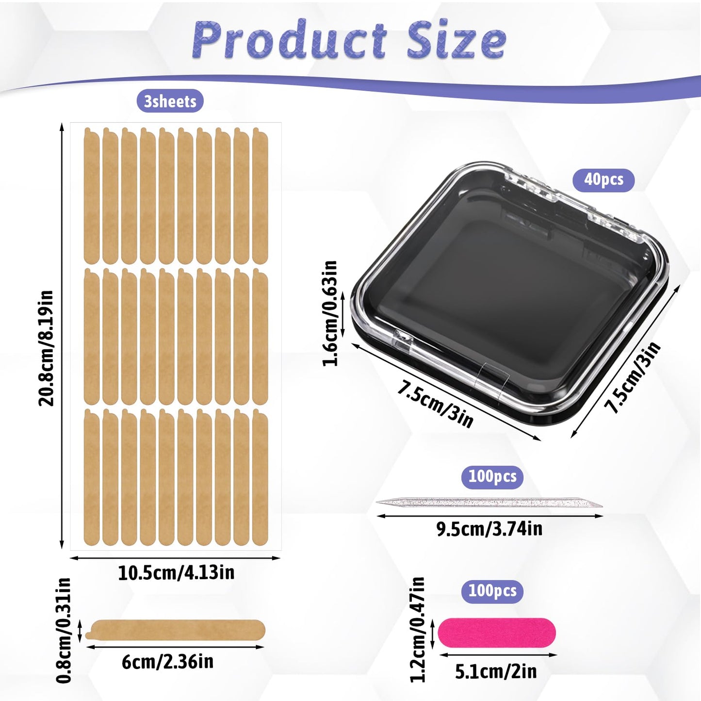 40 PCS Press on Nail Boxes 3 X 3 Inch Acrylic Fake Nails Case Packaging for Press Ons, Nail Storage Display Box with Nails Salon Accessories