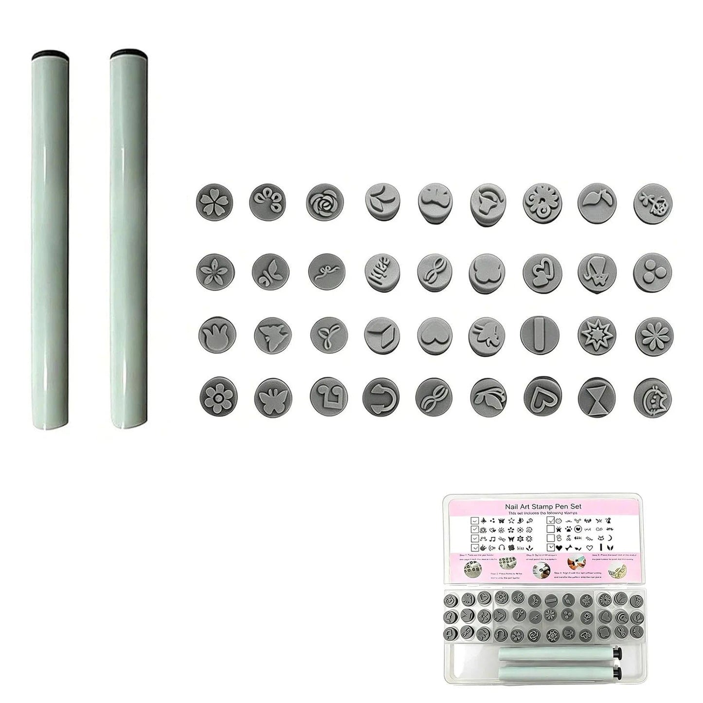 Nail Art Pens Set - 36PCS Nail Art Stamp Pen Kit for DIY Nail Stamping Designs, Nail Art Stamps and Polish Stamping - Includes Nail Art Stamp Pen for Unique Designs - Ideal for Nail Art Enthusiasts