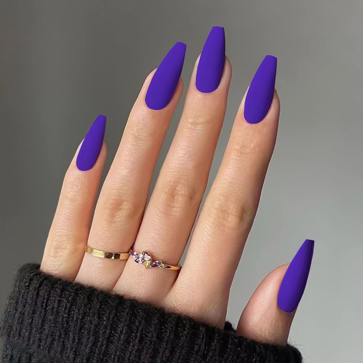 Press On Nails - LADYING 576 Pcs Coffin Ballet Shape Fake Nails, Full Cover Acrylic False Nail,24 Color With 6g Nail Glue