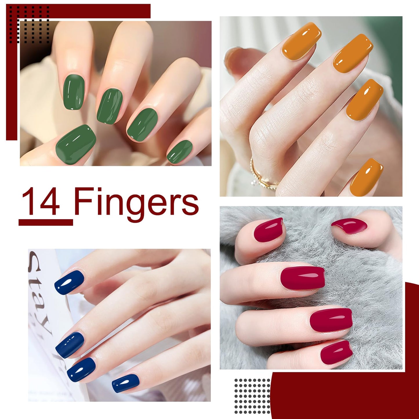 SILPECWEE Nail Polish Strips (20 Sheets, Bright Color), Nail Polish Stickers Full Nail Wraps Self Adhesive Nail Stickers Gel Strips Fingernail Sticker Nails for Women with File