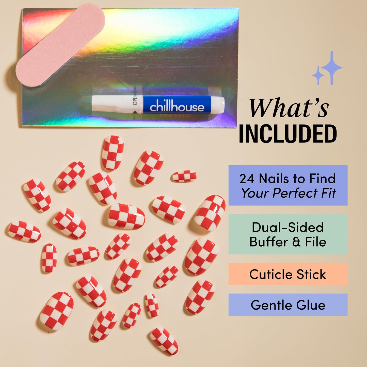 Chillhouse - Chill Tips, Press on Nails Kit - That's Amore (Oval) - 30 Nail Shapes & Sizes - Up to 2 Weeks of Wear - Customizable Fit - Reusable - Latina Founded & Women Owned - Beauty & Self Care