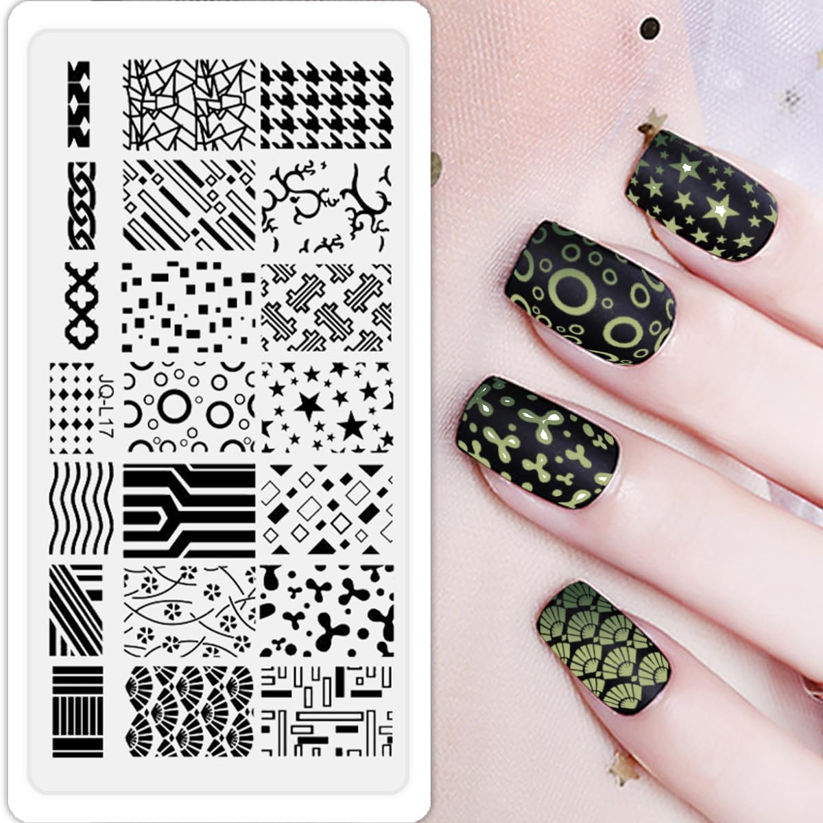 Beauty Leader 10 Nail Plates Mix Designs Nail Art Image Stamp Stamping Plates Manicure Template Nail Art Tools +2 Pcs Stamper DIY Stamping Plate(11-20)