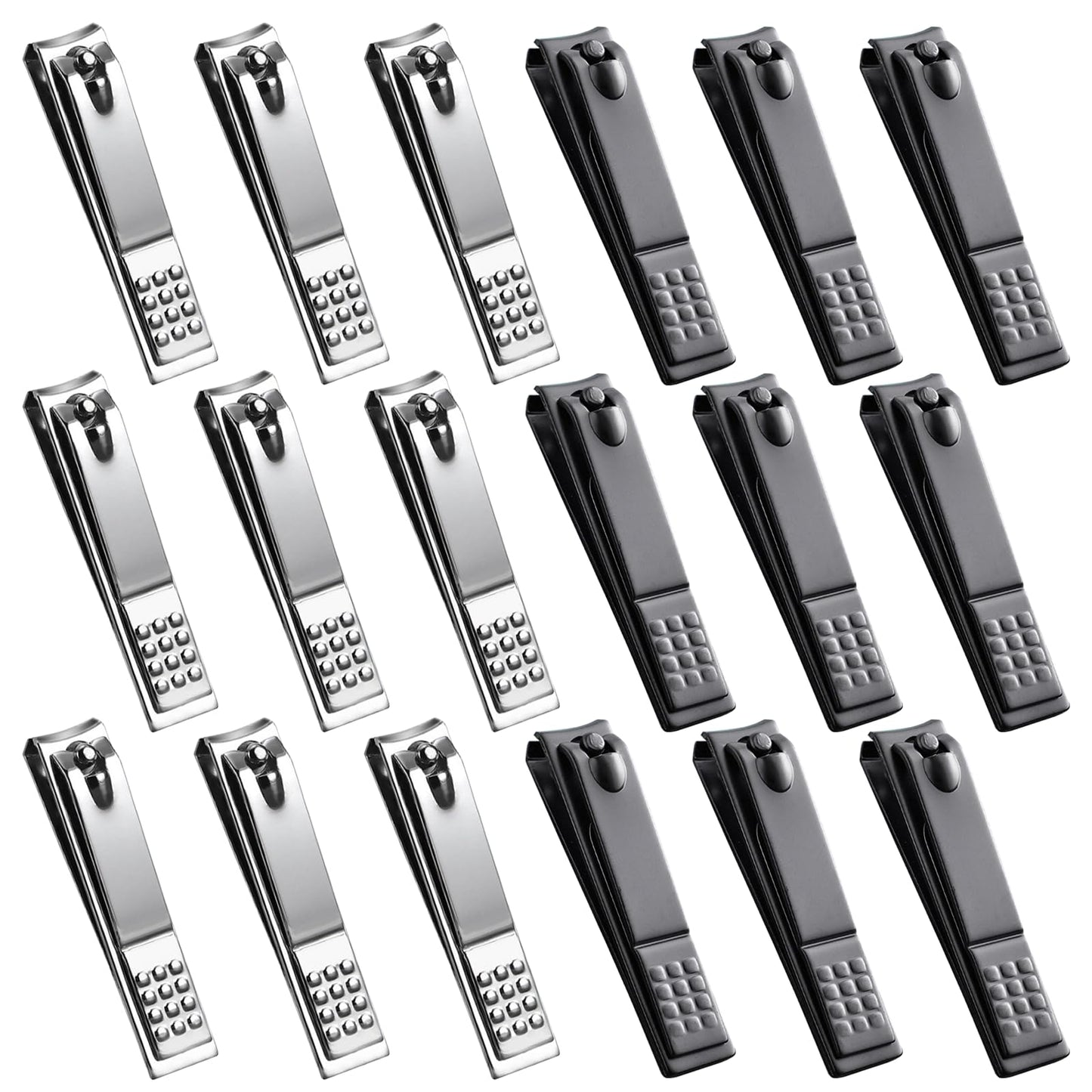 18 PCS Stainless Steel Nail Clipper Cutter Fingernails Toenail Clipper Cutter Set Black Sliver Men Women Travel Party Favor