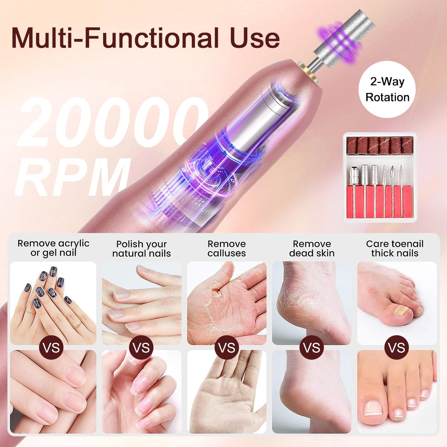 Acrylic Nail Kit for Beginners with Everything include Practice Hand Set with Powder,Drill U V Light in Silver Cosmetic Bag for Women Home Salon