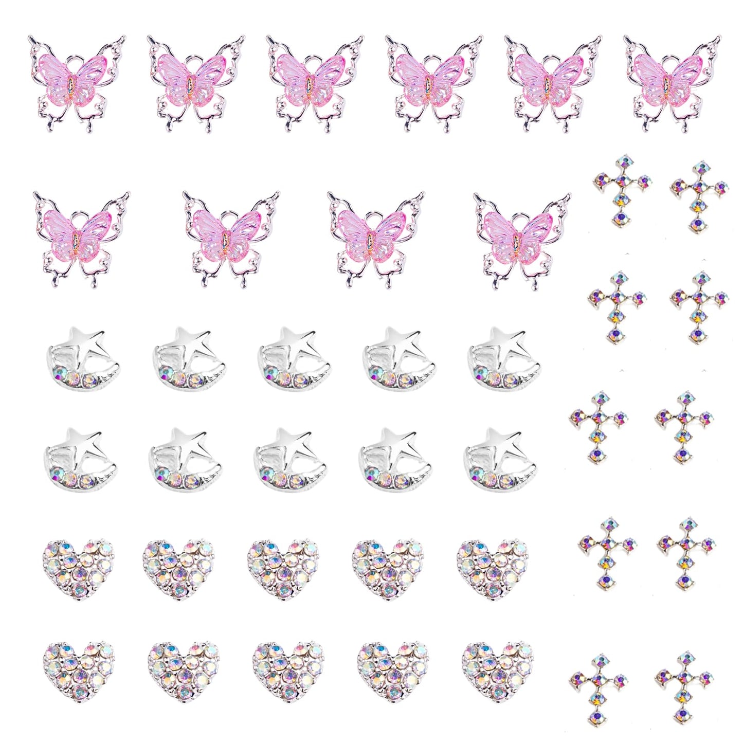 Press On Nails Packaging Kit and Nail Charms Bundle
