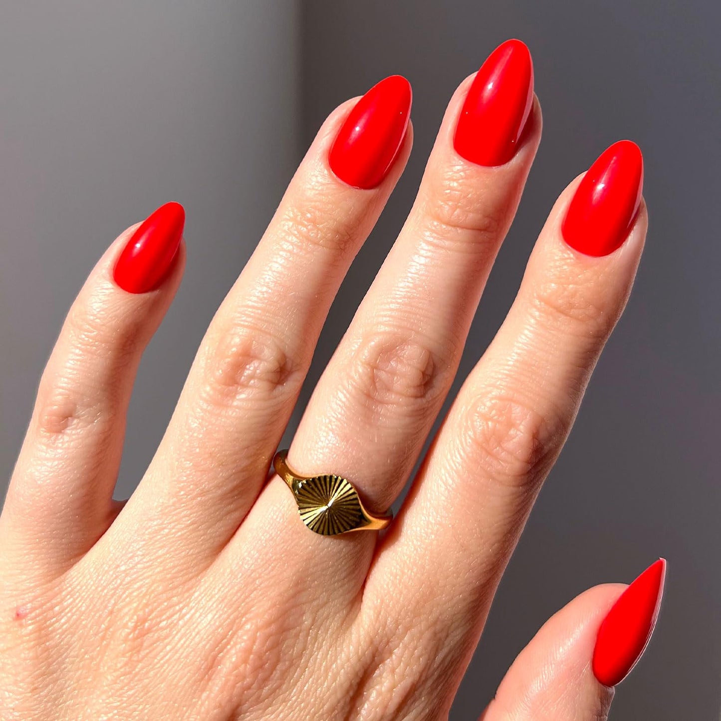 Glamnetic Press-On Nails Bundle - Fiery & Classic Red | Opaque Bright Short Almond Fake Nails | Opaque Cool Tone, Timeless Red Short Almond False Nails | Reusable Salon-Quality Nail Kits