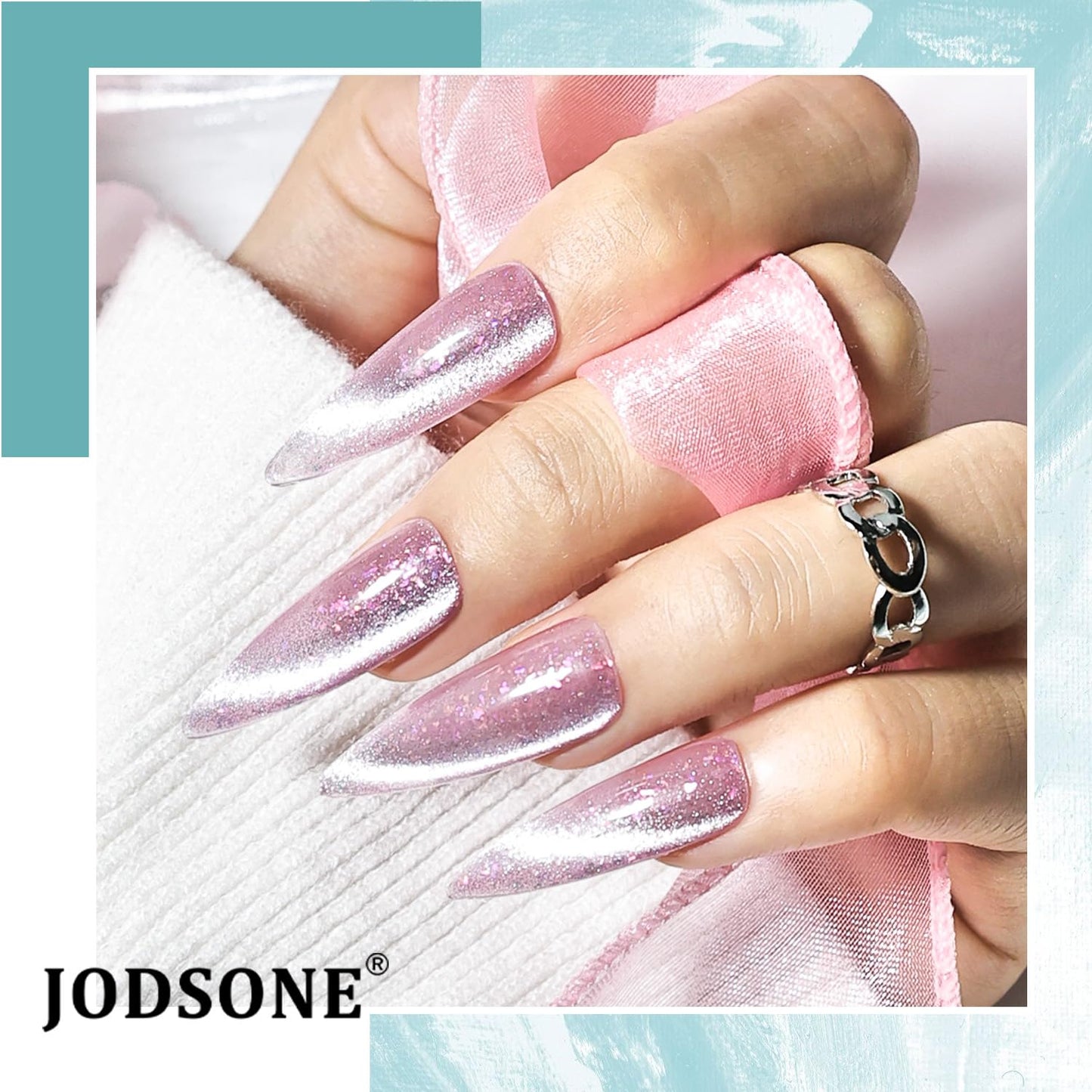 JODSONE 10 Colors Gel Nail Polish Set with Base Coat and Top Coat Magnetic Stick Aurora Crystals Cat Eye Perfect Holiday Gifts for Manicure and Lovers