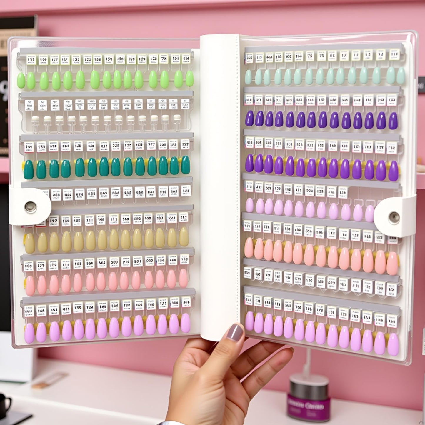 Magnetic Nail Swatches Book, 120/240 Nail Polish Colors Display Book, Special Swatches Display Board, Wear-resistant Nail Storage Album, Nail Art Palette (Orange 120pcs)