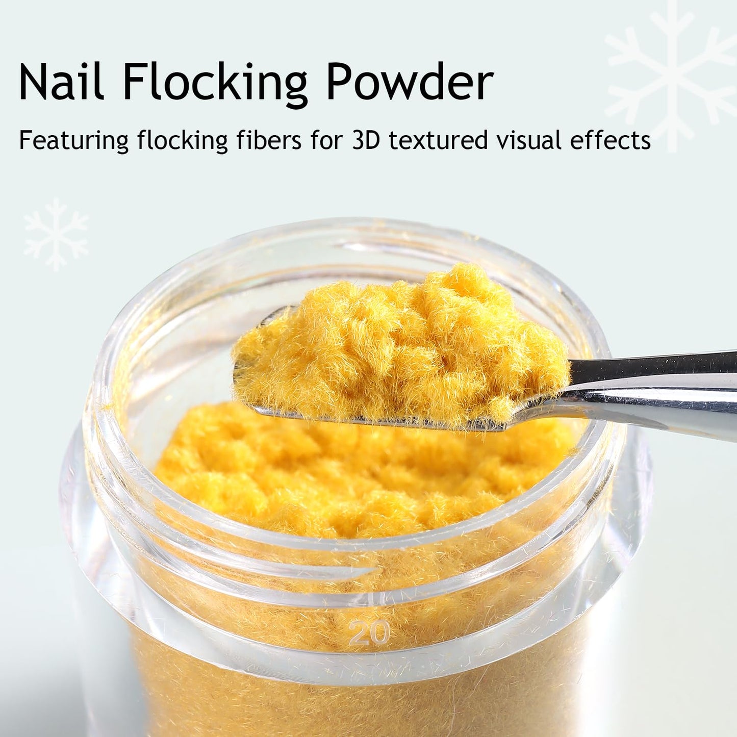 Furtherpretty Nail Flocking Powder Set, 6 Colors Velvet Powder for Nails, Red, Pink, Green, Yellow, White Flocking Fibers for Christmas Nail Art & DIY Crafts, Manicure Salon Supplies with Brushes