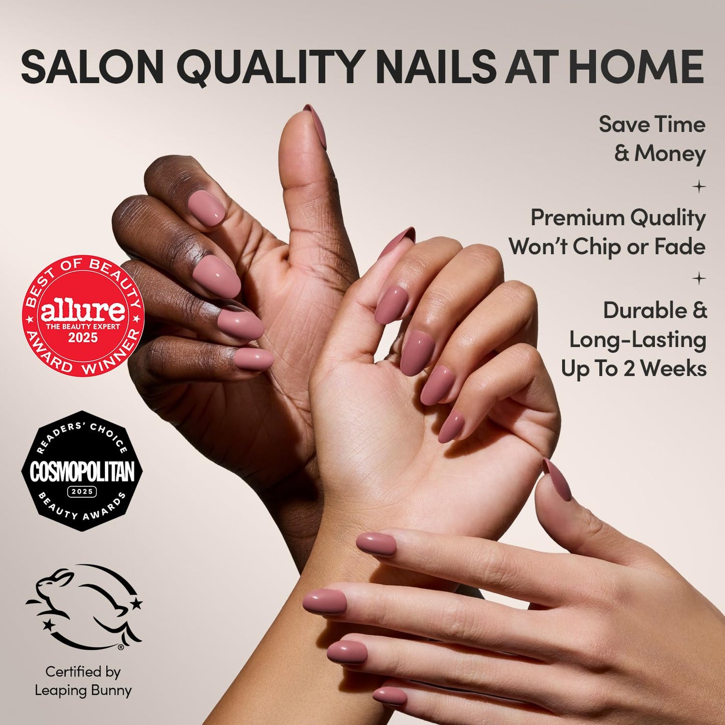 Harry Potter™ x Glamnetic Press-On Nails Bundle - Harry Potter™, Hailey & Fall Mauve | Short Almond Fake Nails with Black French Tips, Glasses & Hidden Lightning Details, Officially Licensed | Glazed
