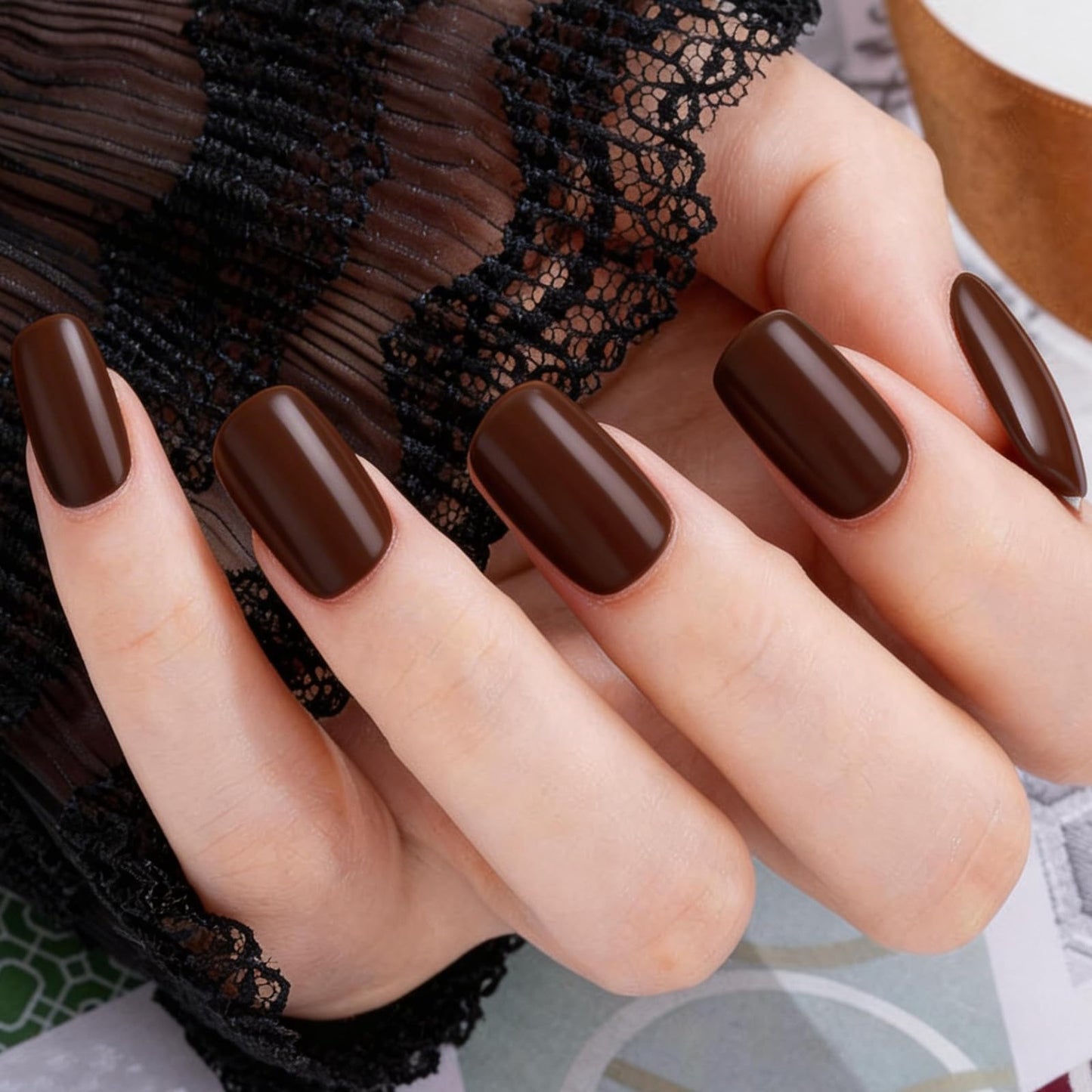 DANNEASY 336PCS/24 Sheets Nail Polish Strips - Dark Solid Color Gel Nail Stickers Full Nail Wraps UV Free | Easy to Stick | Adhesive Sticker Nails for Women with 1 File, 1 Cuticle Stick