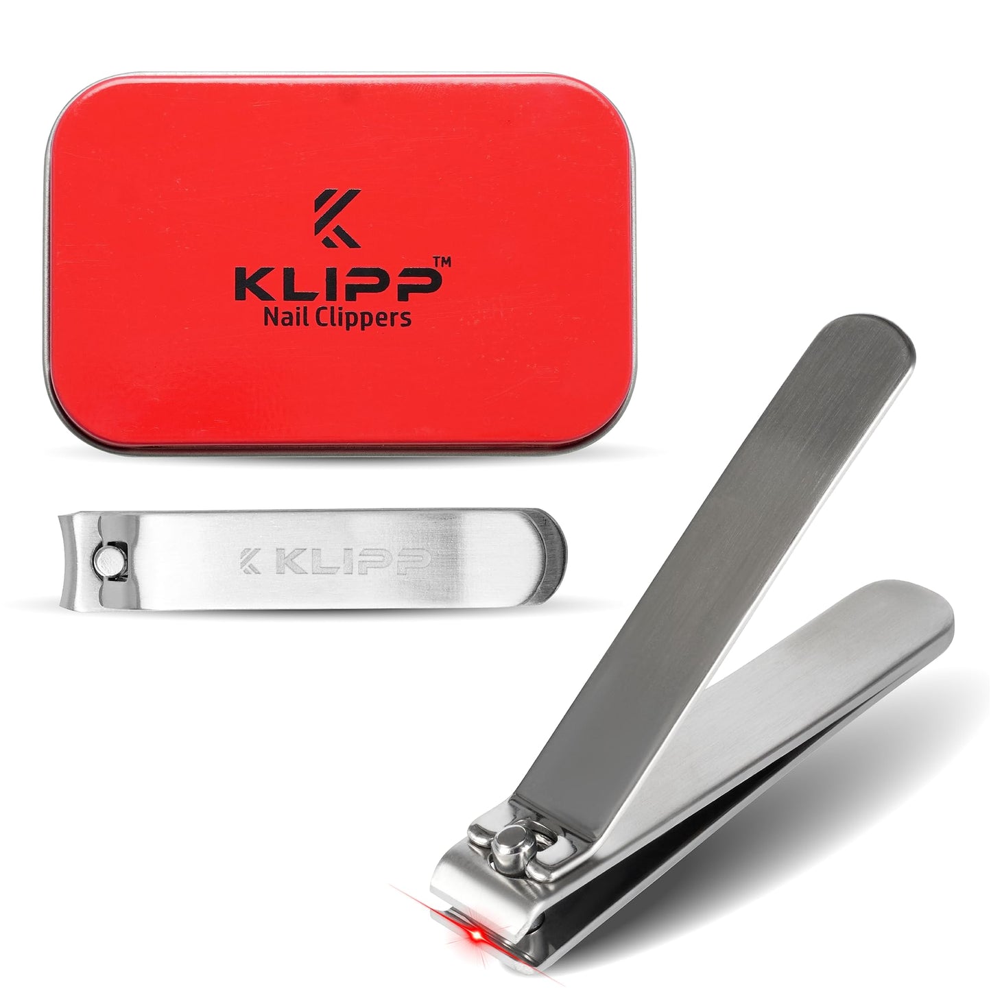 Nail Clipper Set for Men & Women – Stainless Steel Fingernail Clipper & Toe Nail Clippers with Curved & Straight Blades Toe Professional Nail Cutter Kit with Tin Case for Gift & Travel
