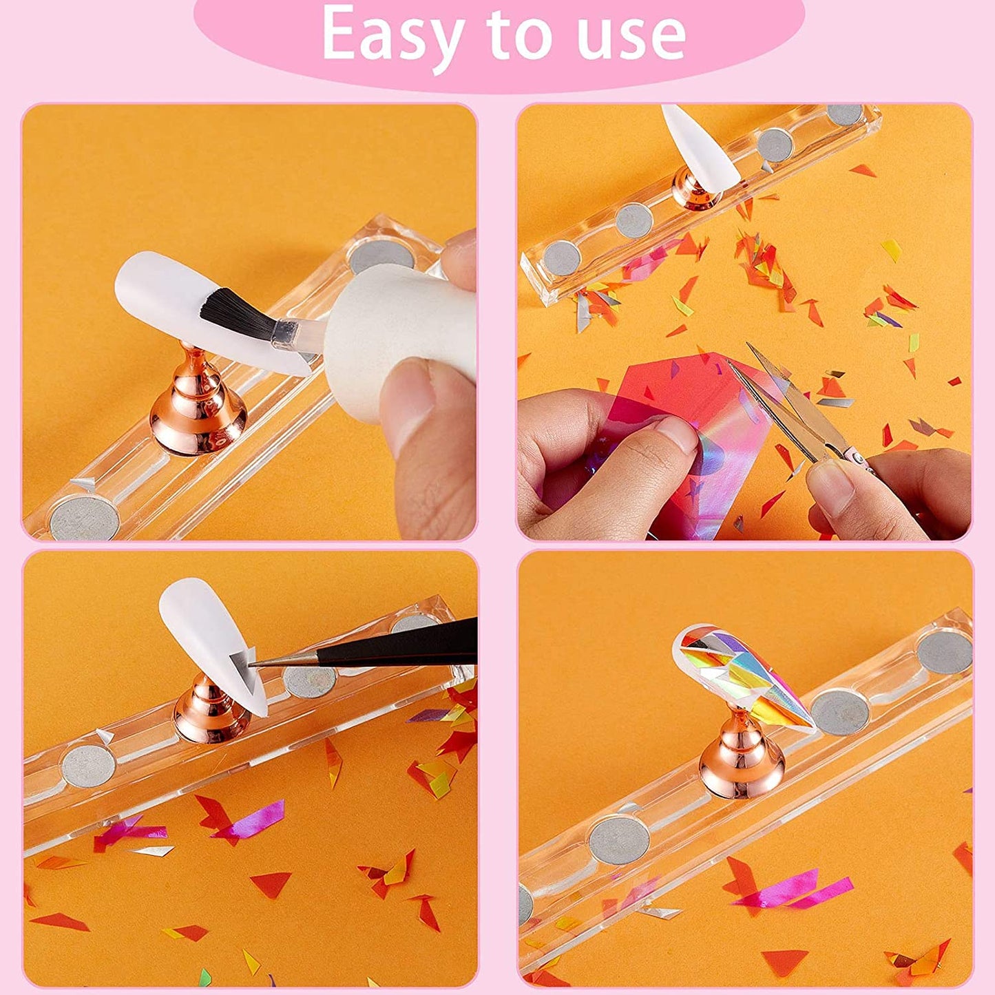 Glass Nail Foil Stickers, 30 Rolls Glass Fragments Nail Art Foils Stickers Paper, Aurora Laser Design Nail Wraps Decals DIY&Salon Manicure Accessories