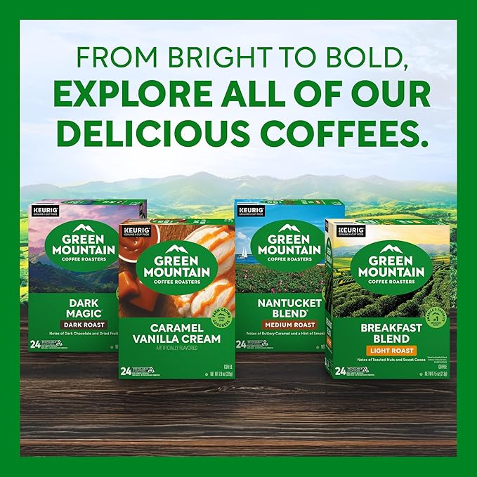 Green Mountain Coffee Roasters Half Caff, Single-Serve Keurig K-Cup Pods, Medium Roast Coffee Pods, 32 Count