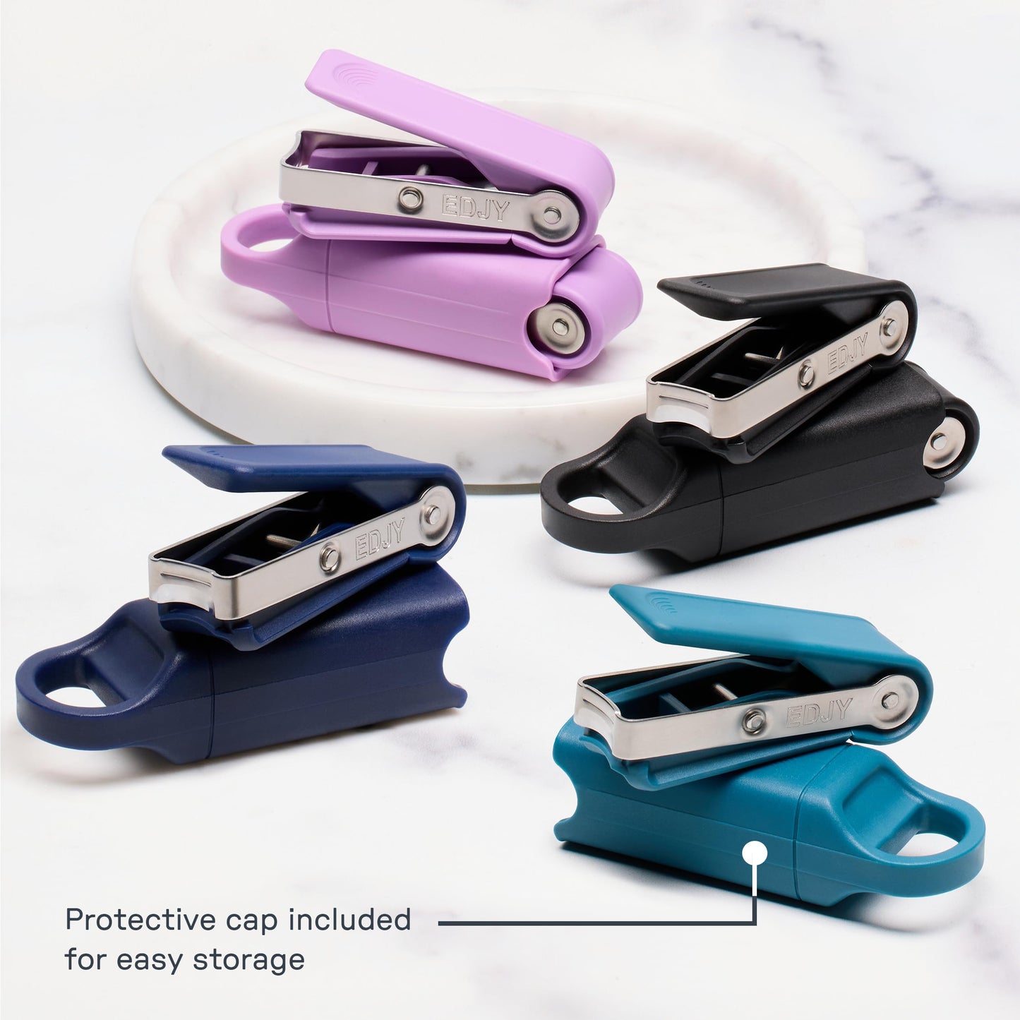 EDJY Fingernail Cutter - Precision Stainless Steel Nail Cutter for Fingernails | Sharp Blade, Ergonomic Design, Durable & Rust-Resistant | Ideal for Men and Women | Black | 2-Pack