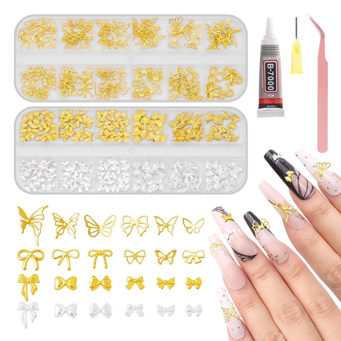 MelodySusie Pen-Shaped Portable Nail Drill with 3D Nail Charms and Gems