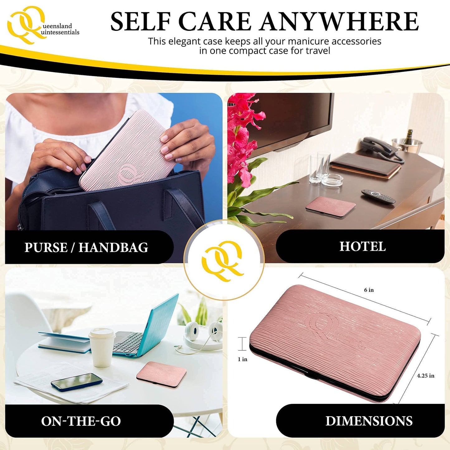 Queensland Quintessentials Manicure Kit for Women - Complete Nail Care Set with Toenail Clippers for Thick Nails - Ideal for Seniors - Professional Nail Nippers & Clippers - Perfect for Home Use