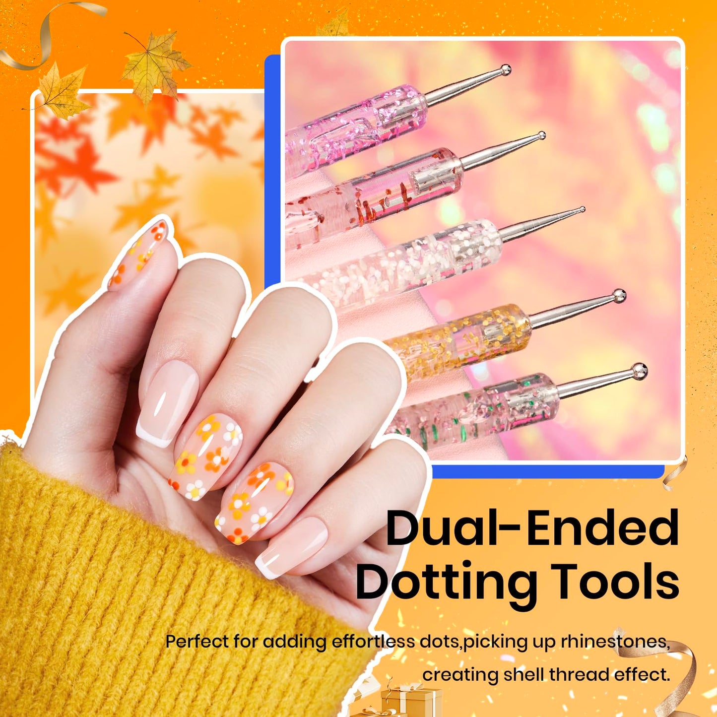 Beetles 31pcs Nail Art Brushes, Nail Art Pens, Dotting Tools, Dust B & French Tip Tool: Stamp Gel Silicone Nail Stamp Kit with Long Silicone