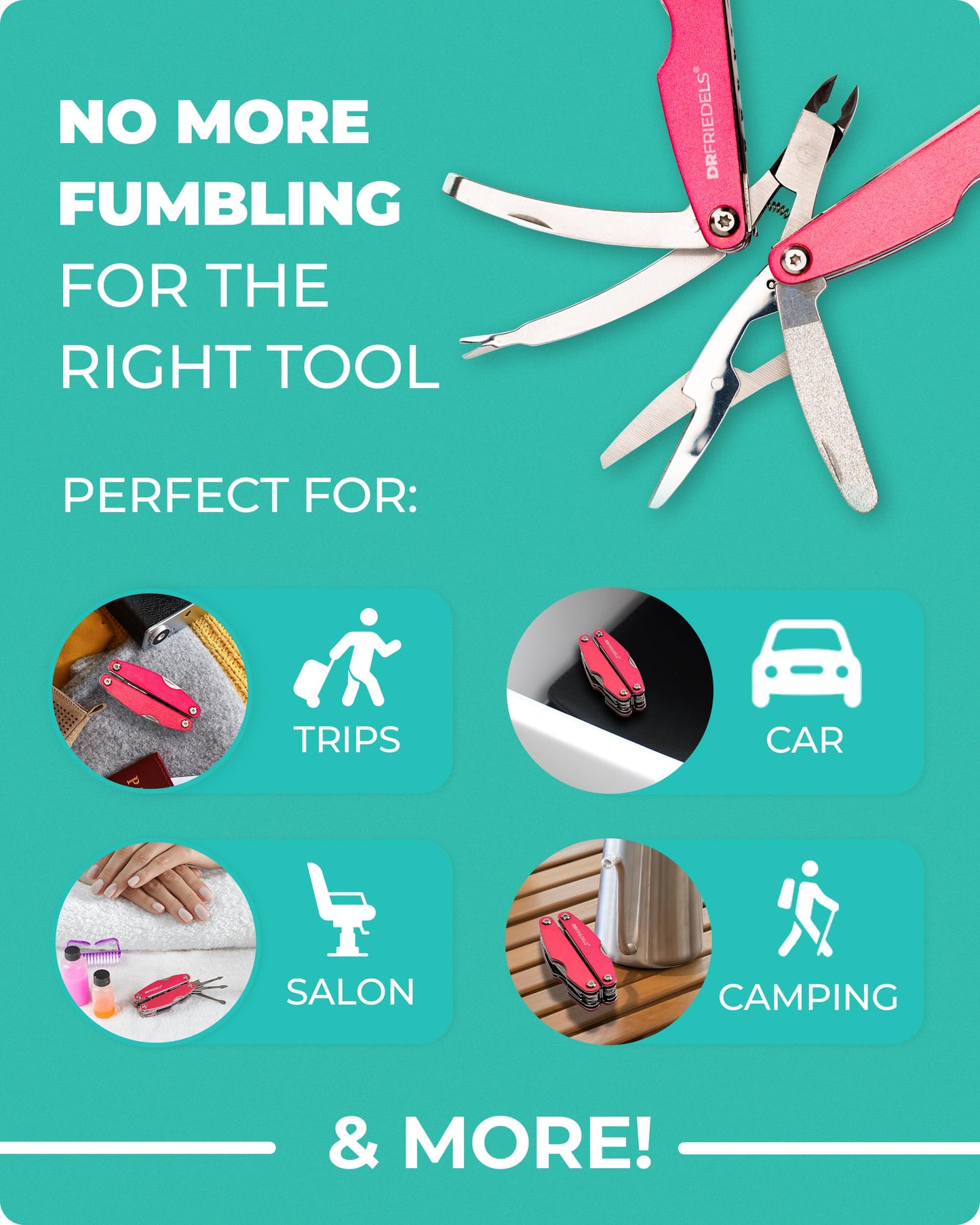 Manicure and Pedicure Kit - 9 in 1 Professional Manicure Set For Women & Men with Cuticle Trimmer, Cuticle Remover, Cuticle Pusher - Nail Techs & Nail Lovers’ Manicure Set Professional by DrFriedels