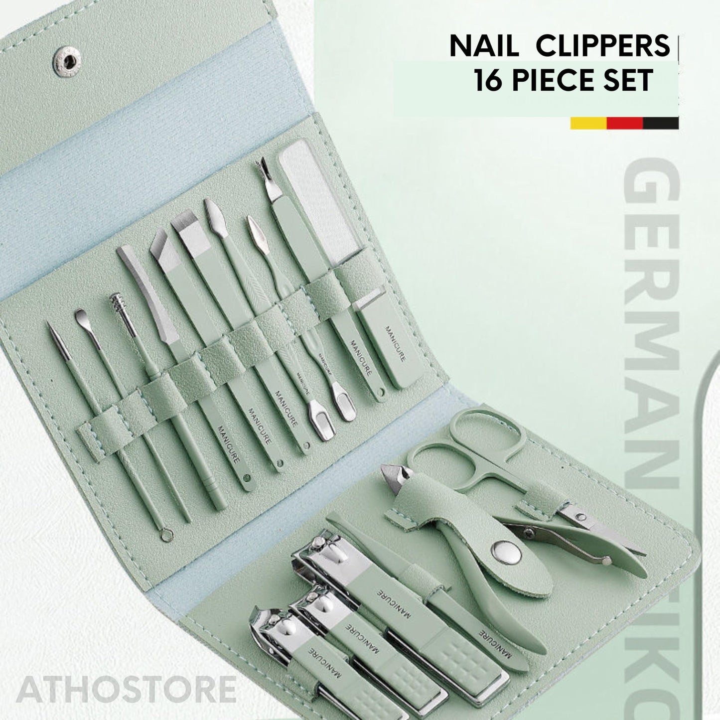 Juego de cortaúñas, kit de manicura y pedicura, kit de cuidado de uñas, cortaúñas para adultos, kit de cuidado de uñas para Hombres, kit de cuidado de uñas, kit de uñas de viaje, manicura Profesional