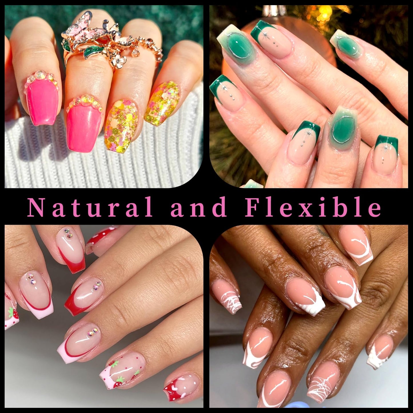 AddFavor 600pcs Short Coffin Nail Tips, Clear Soft Gel Nail Tips Coffin Shape, 12 Sizes Full Cover False Acrylic Nails Tips for DIY Nail Extensions, Press on Nails Making