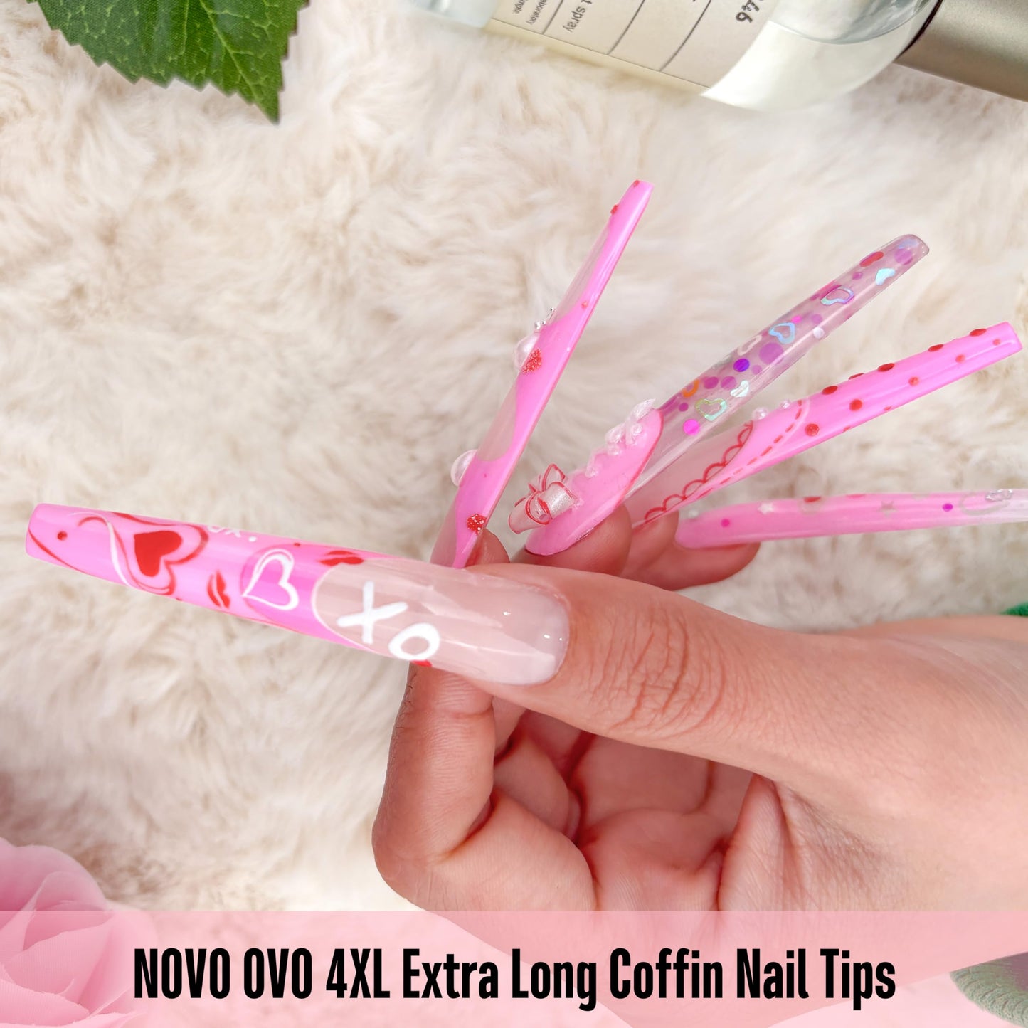 NOVO OVO 4XL Extra Long Coffin Nail Tips (Clear, 120Pcs) - Soft Gel Gel X Style Full Cover False Nails, Super Long Ballerina Acrylic Fake Nail Tips for Press on Extension, DIY Salon (12 Sizes)
