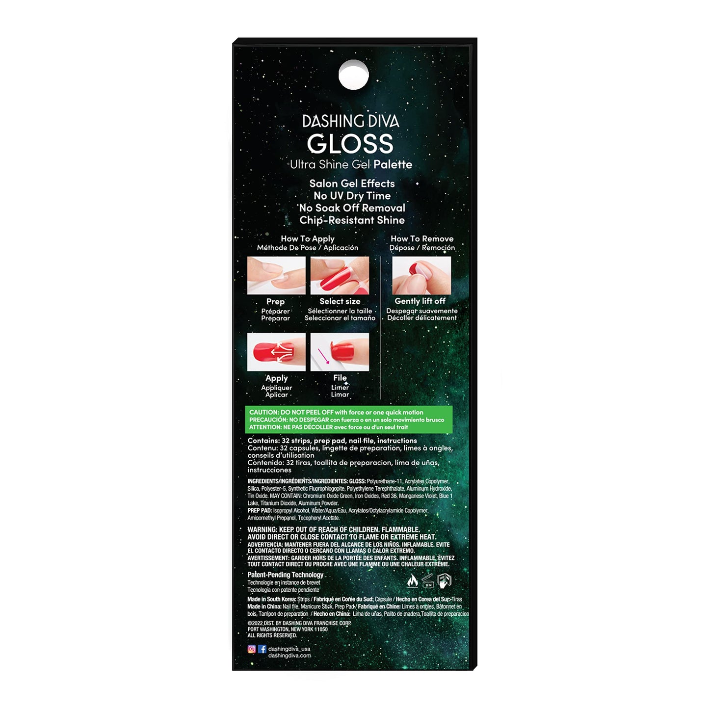 Dashing Diva Gloss Halloween Glow in The Dark Nail Strips - Boo Crew | UV Free, Long Lasting, Cute Halloween Gel Nail Stickers | Contains 32 Nail Wraps, 1 Prep Pad, 1 Nail File