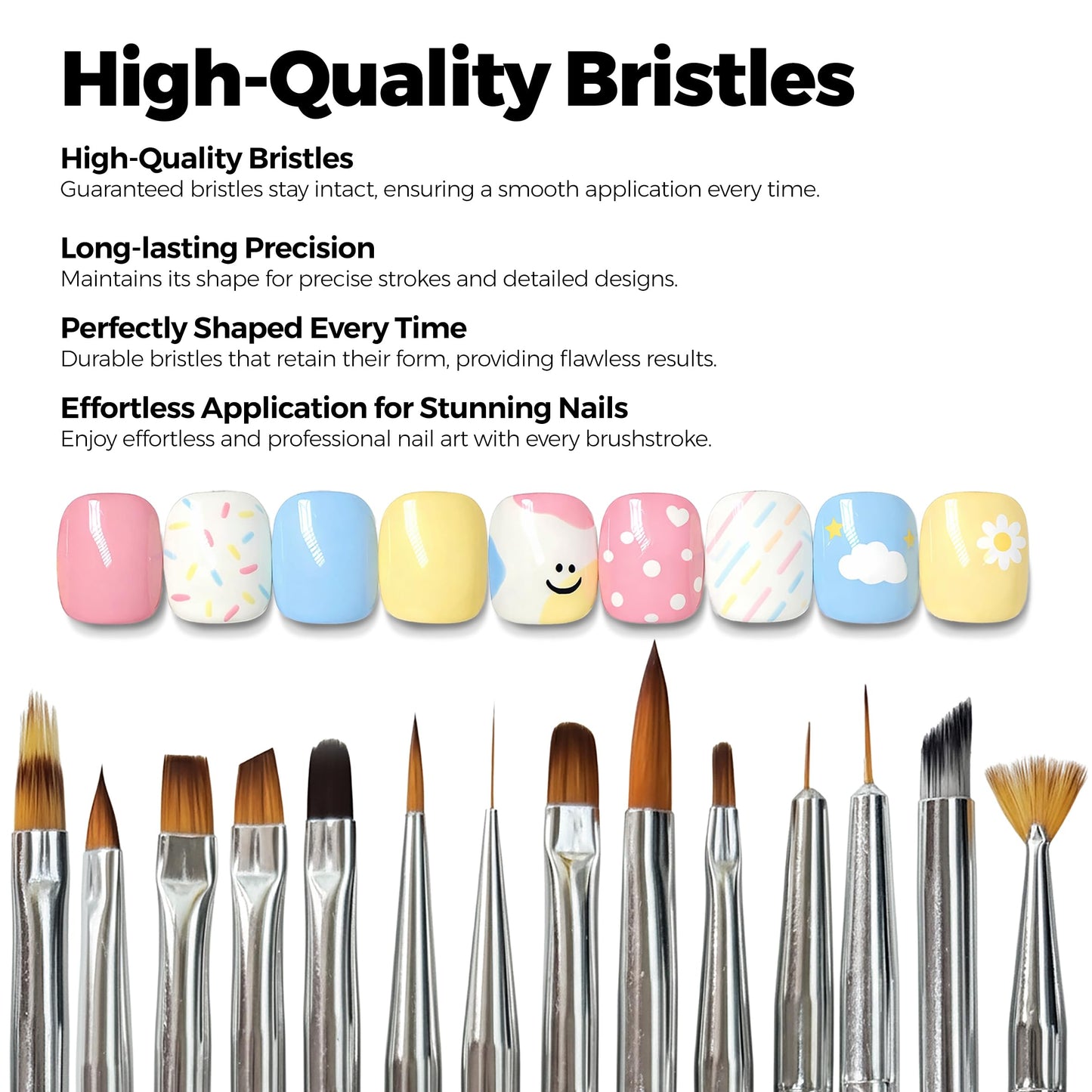 GEL PARTY Professional Nail Art Brush Kit – 21 Pcs Pastel Color Detail Brushes Set for Gel, Acrylic, Ombre & Nail Painting – Salon & DIY Use