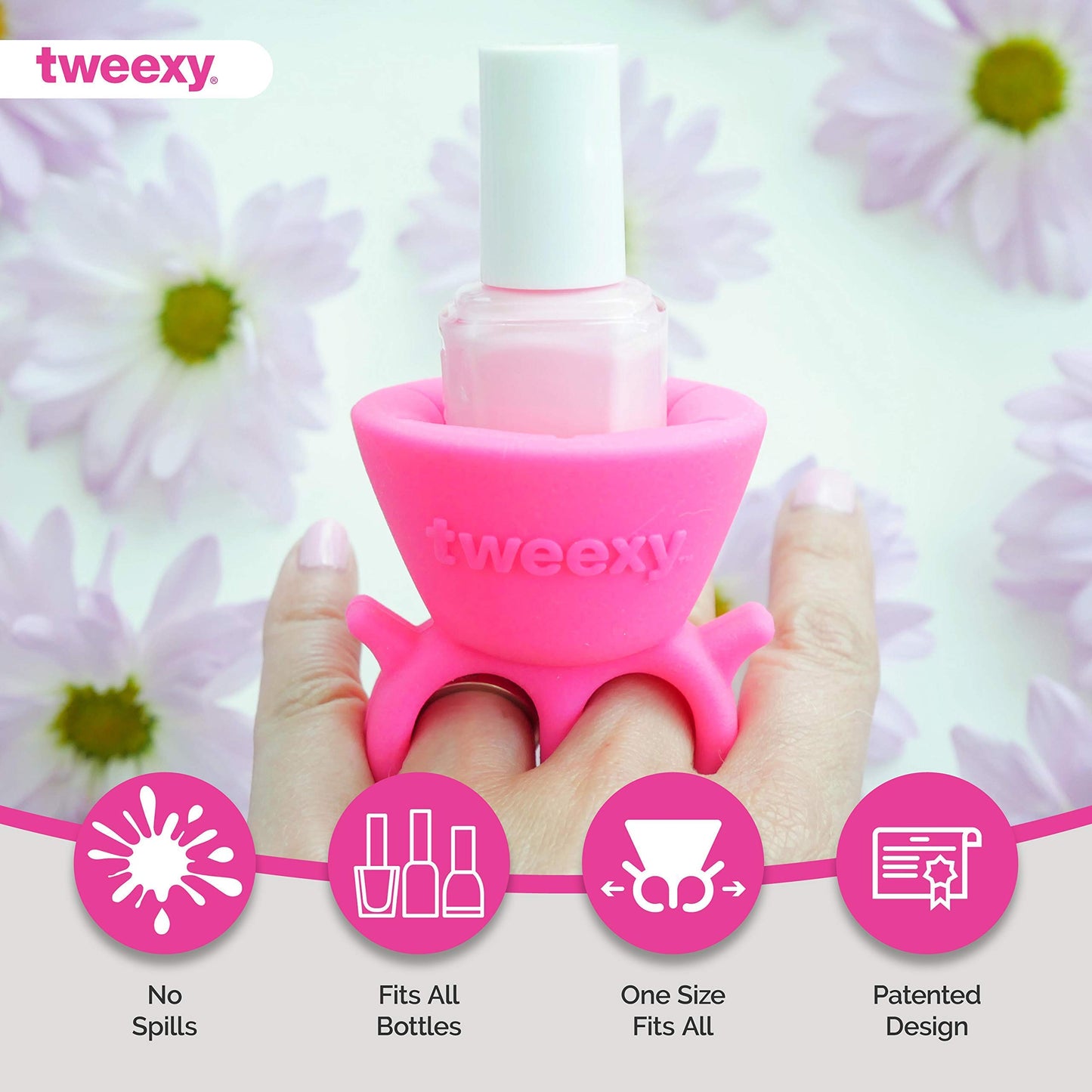 tweexy - 2 pack - Pink and Spa Green Wearable Nail Polish Holders…