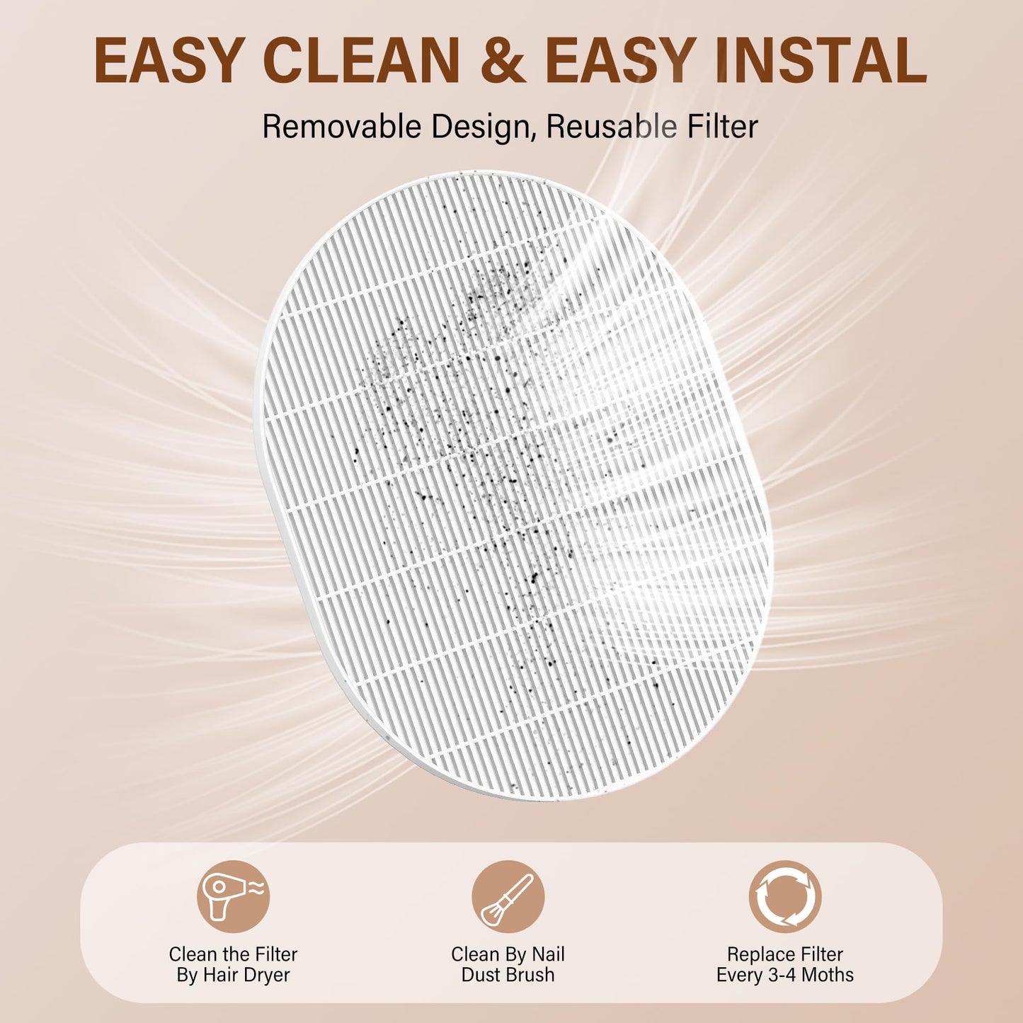 LSNDRGNail Dust Collector 4500RPM, Plug-in Professional Dust Collector for Nail Tech & Nails, Strong Suction Rotary Adjustable Speed, Manicure Pedicure Vacuum Fan for Salon Home Use