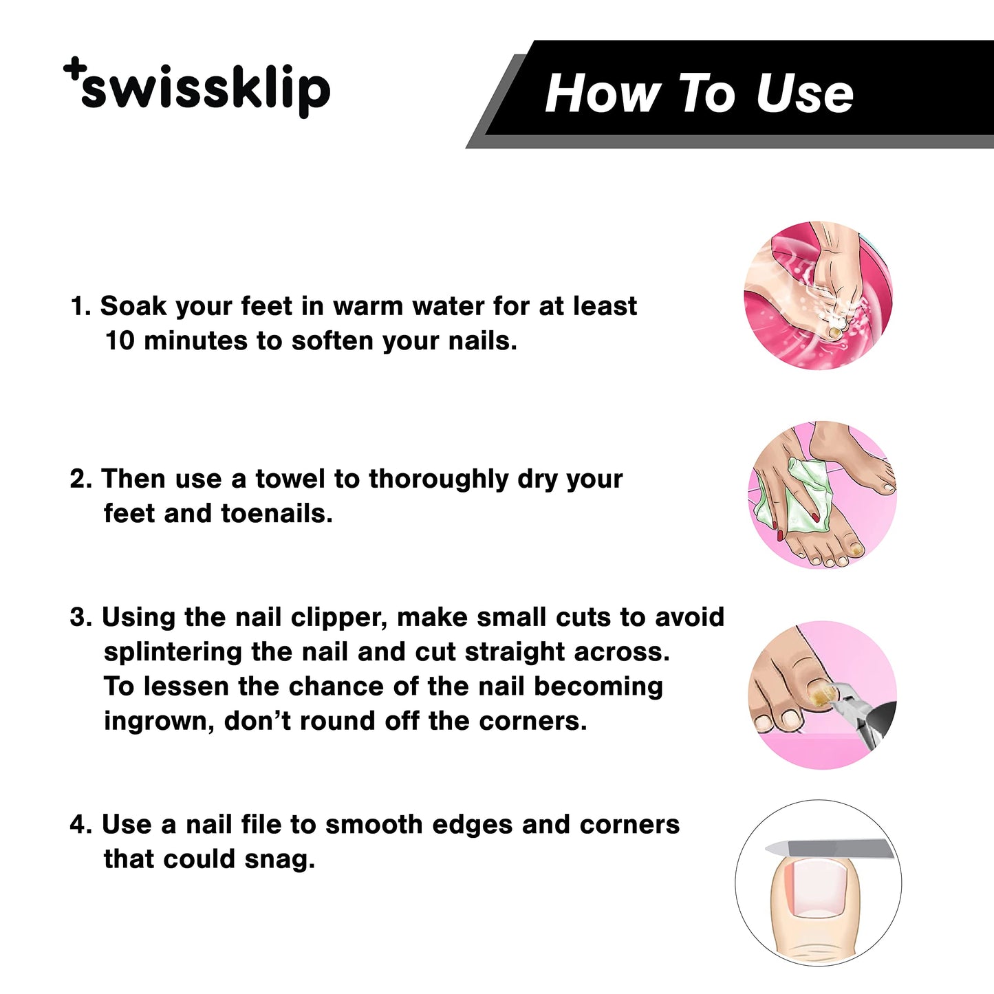 Swissklip Heavy Duty Toenail Clippers for Seniors Thick Toenails I Professional Nail Clippers for Ingrown Toenail I Nail Clippers for Men I Well Suited as Finger Nail Clippers Adult