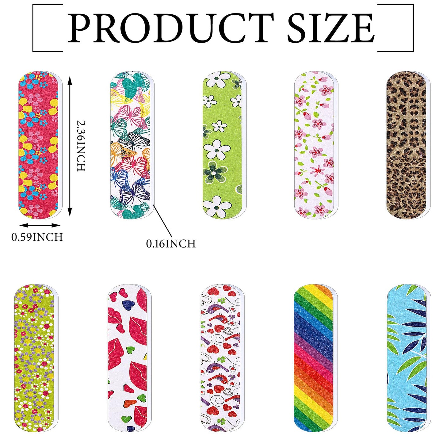 Sumind 200 Pack Nail Files Double Sided Emery Boards Manicure Tools (2.36 x 0.59 x 0.16 Inch)