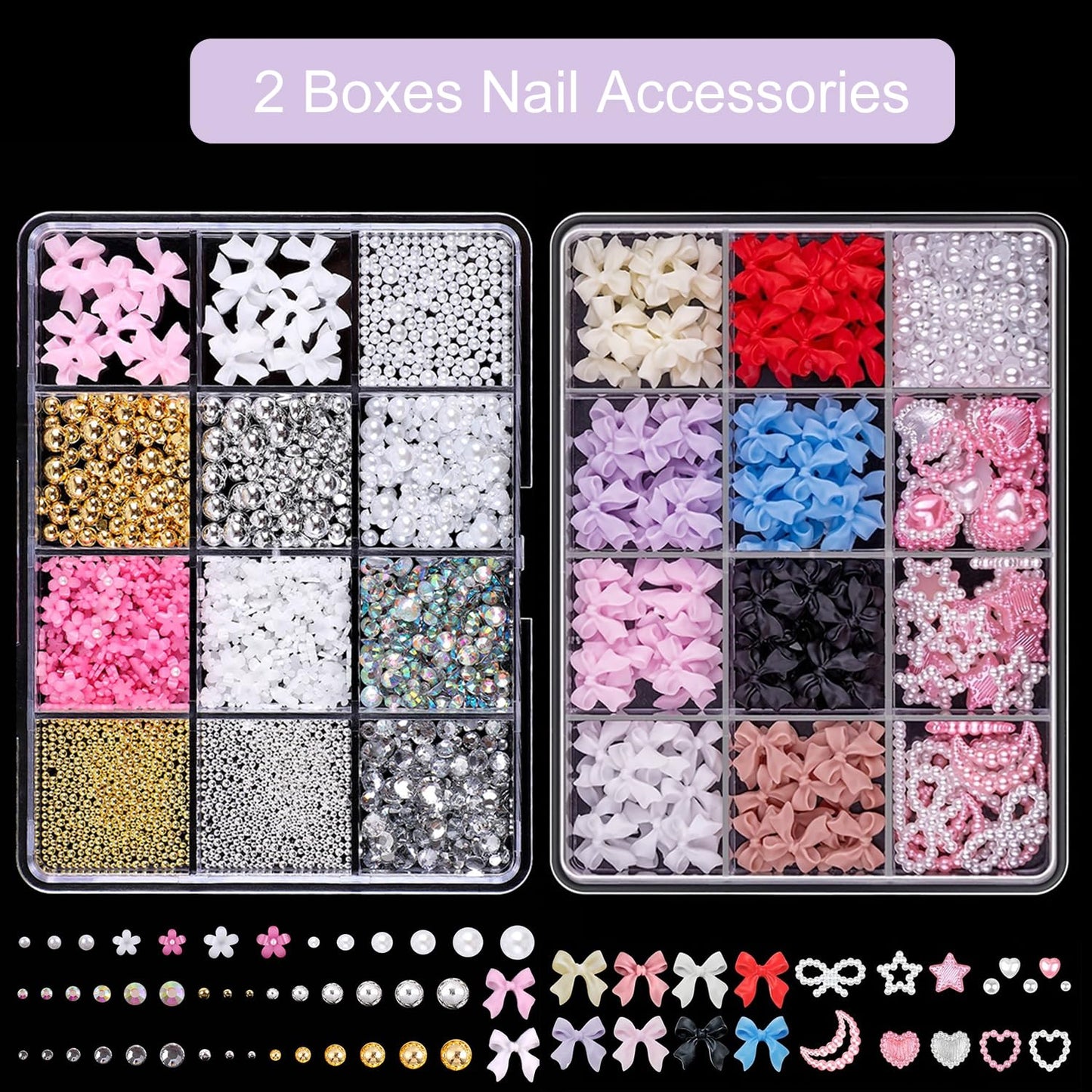 GZMAYUEN Nail Decoration Kits, Nail Charms, Nail Art Brushes Set, Nail Art Dotting Pens, Butterfly Nail Stickers, Rhinestones For Nails