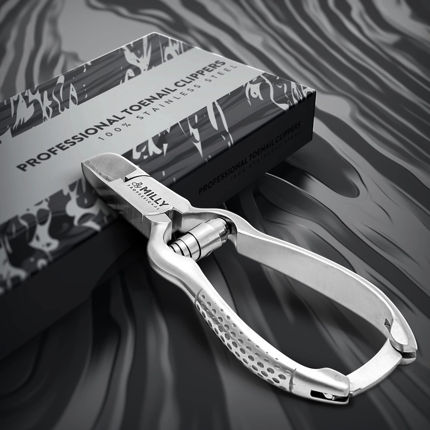 By MILLY High Carbon Stainless Steel Heavy Duty Toenail Clippers for Thick Toenails | Trim Thick or Hard Toenails | Professional Nail Clippers for Seniors & Podiatrist Toenail Clippers (Silver)