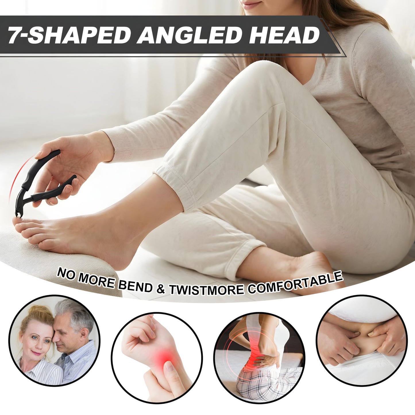 [A AEDOLL] Upgraded Toenail Clippers for Seniors, Ergonomic Long Handled Heavy Duty Nail Clippers for Thick Toenails and Fingernails, Wide Jaw Opening Toe Nail Clippers with Catcher