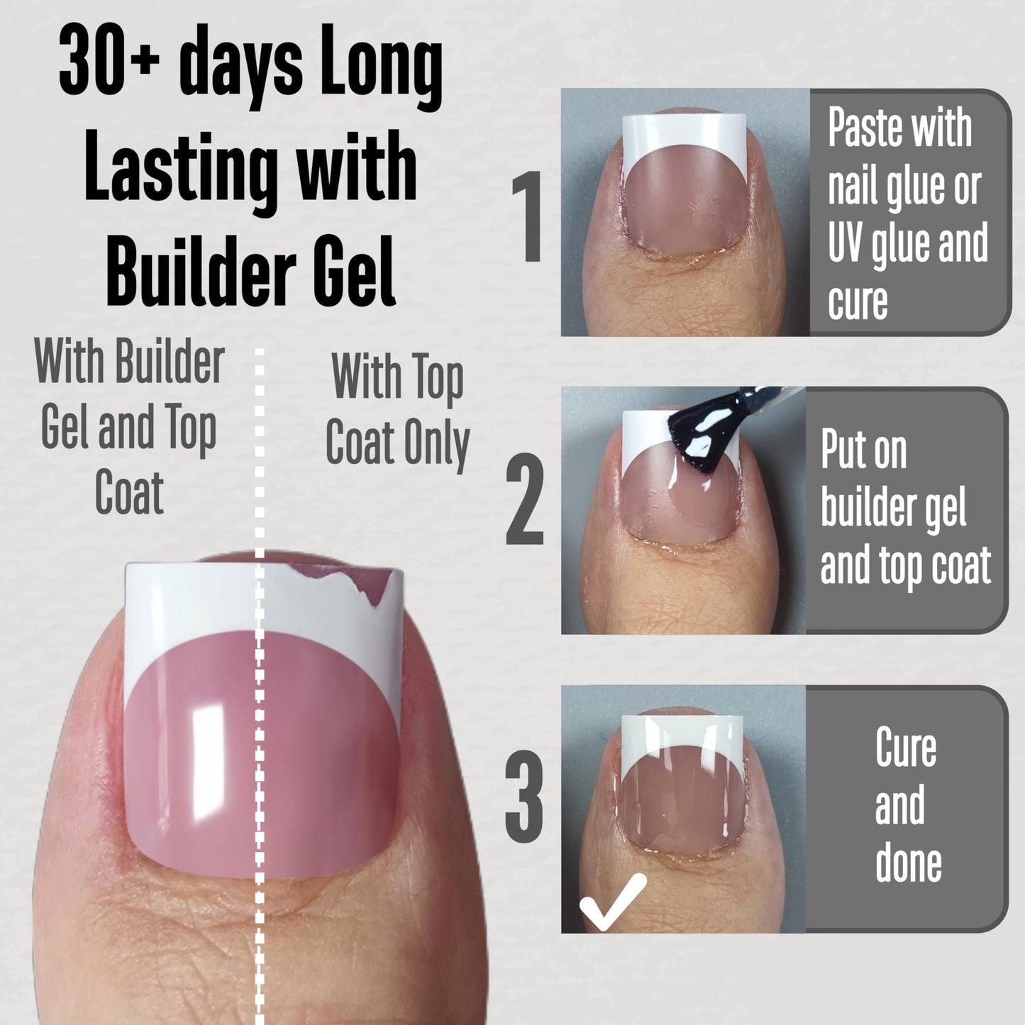MUTIOVO French Tip Toe Nail Tips Press on, Sharp Square Pre-Designed Soft Gel False Toenail Extension, BROWN PINK Pre-applied Tip Primer & Base Coat, Full Cover Acrylic for DIY x 15 Sizes 240 pcs